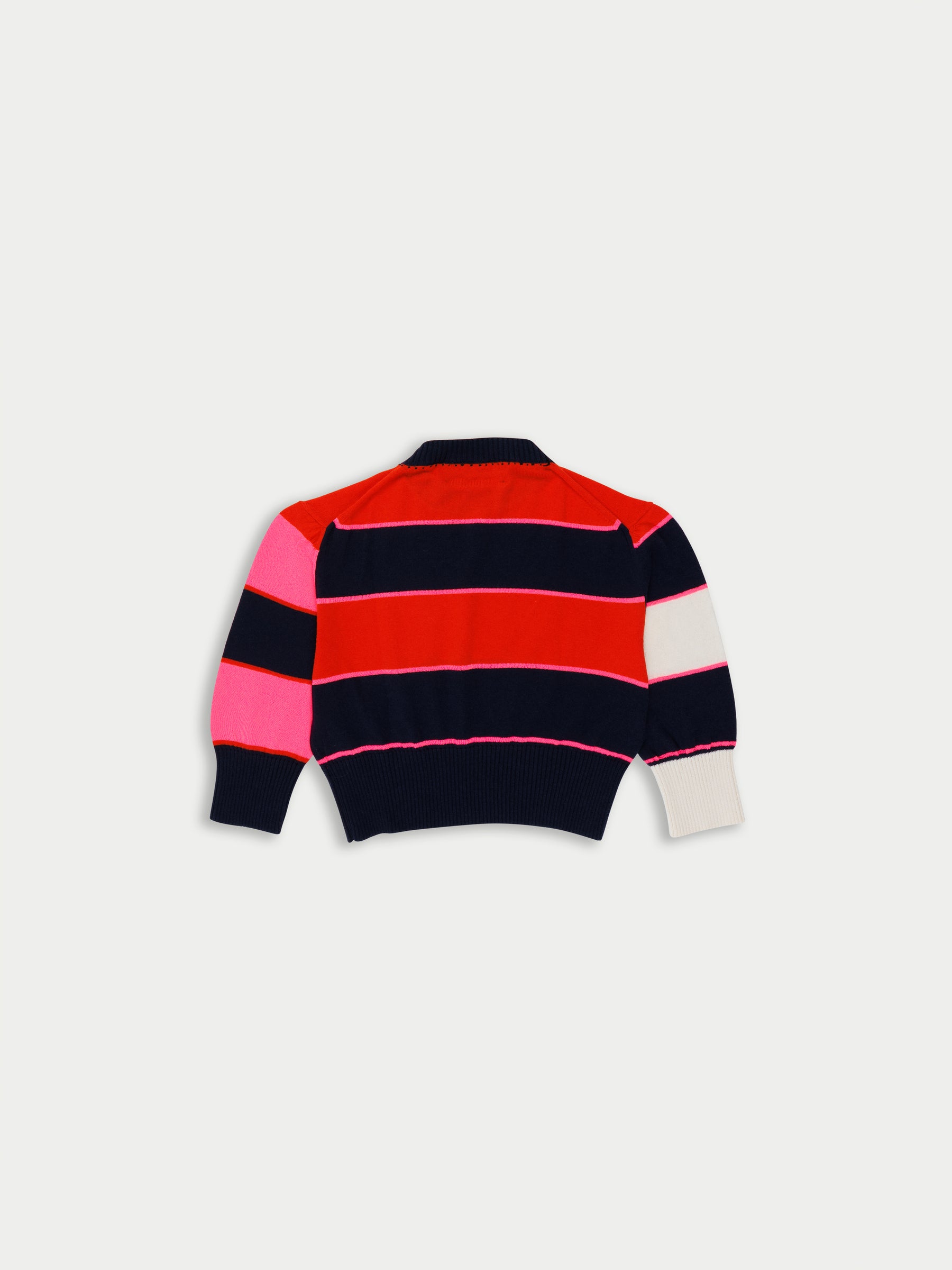 LUNA Striped Sweater - Red / Navy / Neon Pink / Red / Ecru