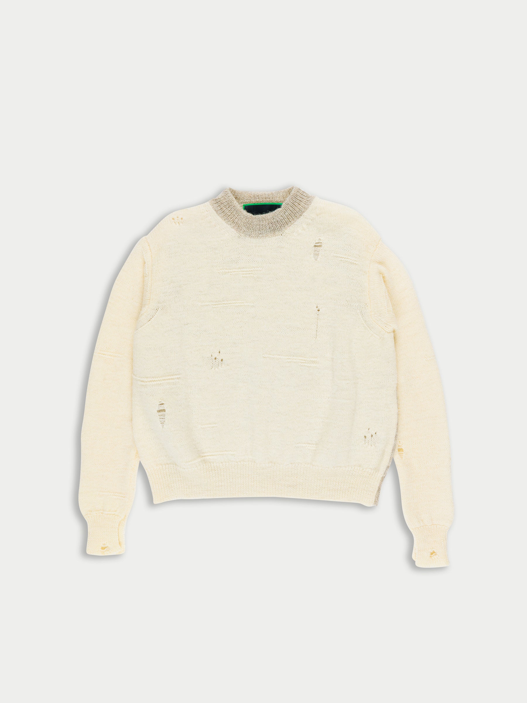 MILLIE Crew Neck Sweater - Ecru / Light Grey