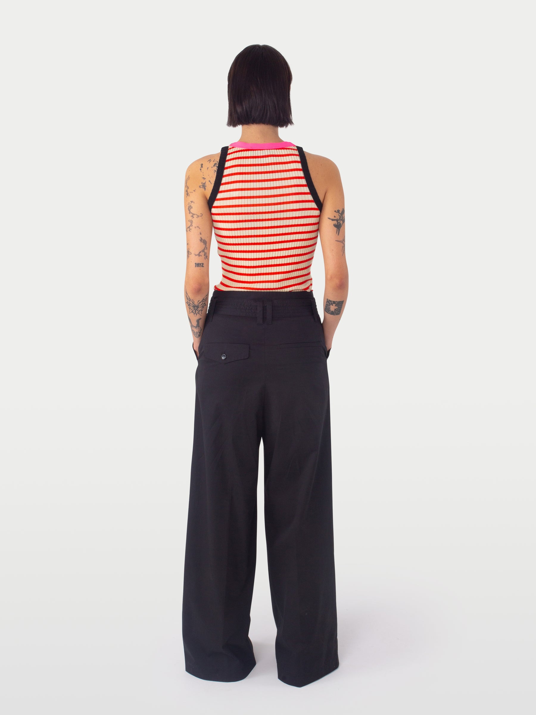 ROMY Striped Vest - Red / Ecru