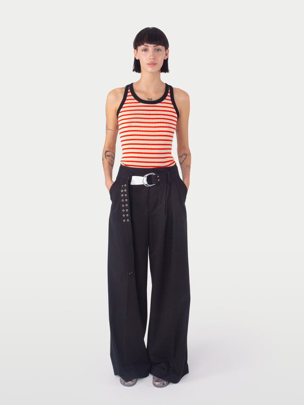 ROMY Striped Vest - Red / Ecru