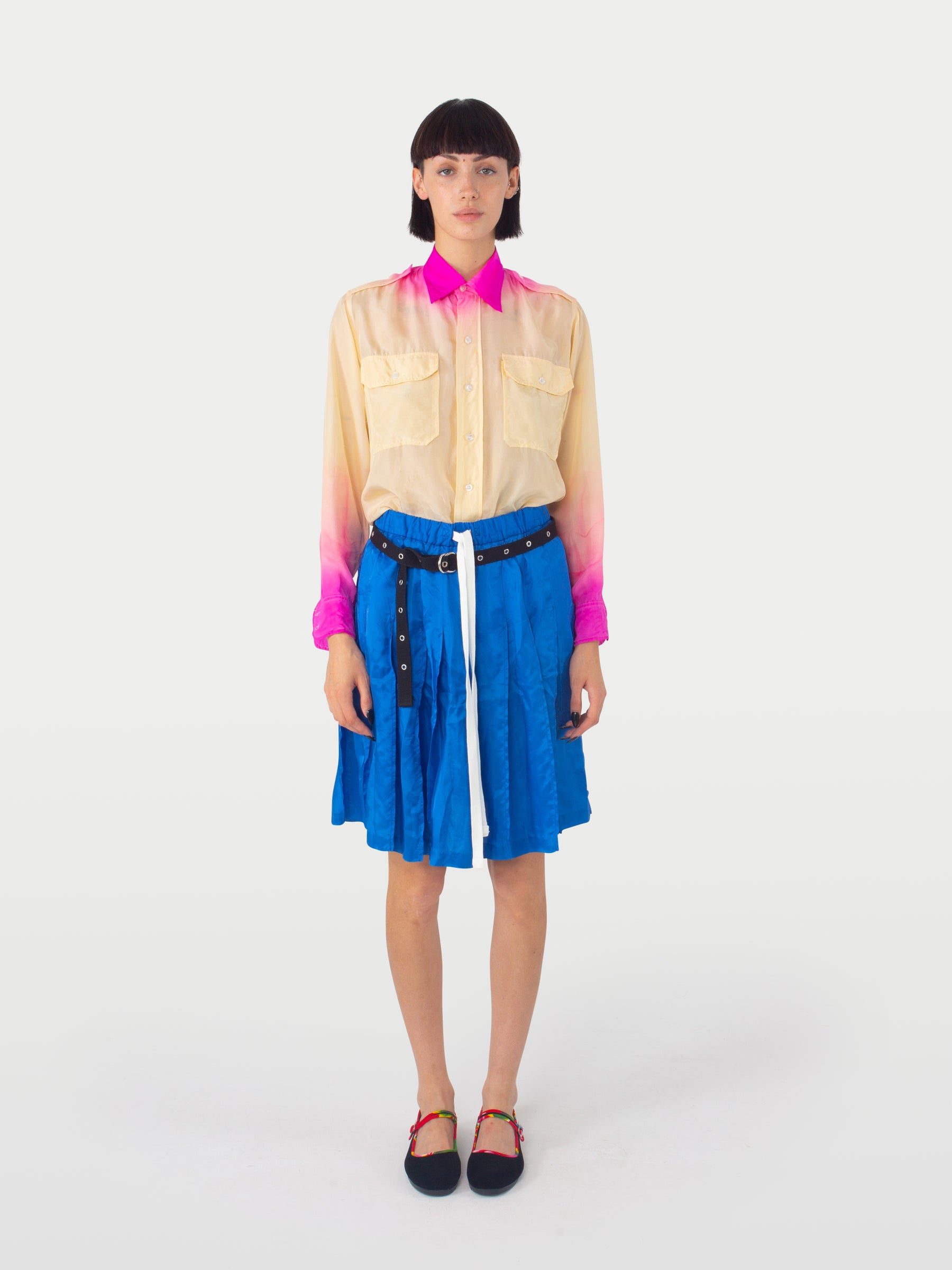 BERNADETTE Pleated Skirt - Blue