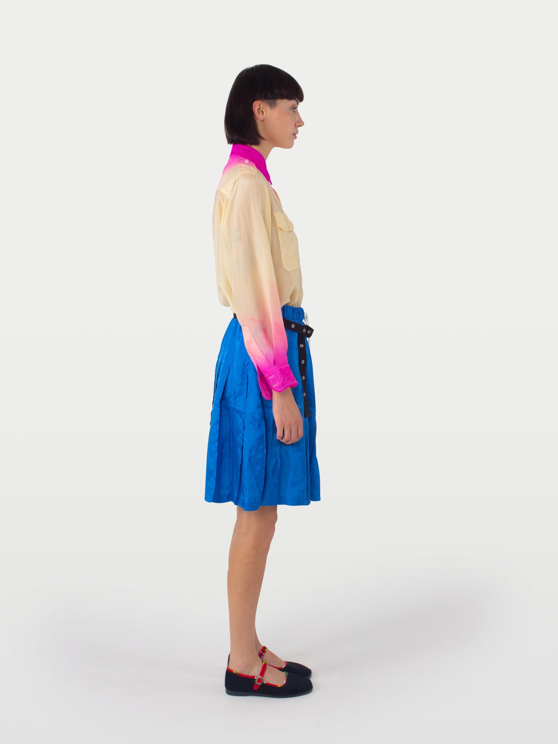 BERNADETTE Pleated Skirt - Blue