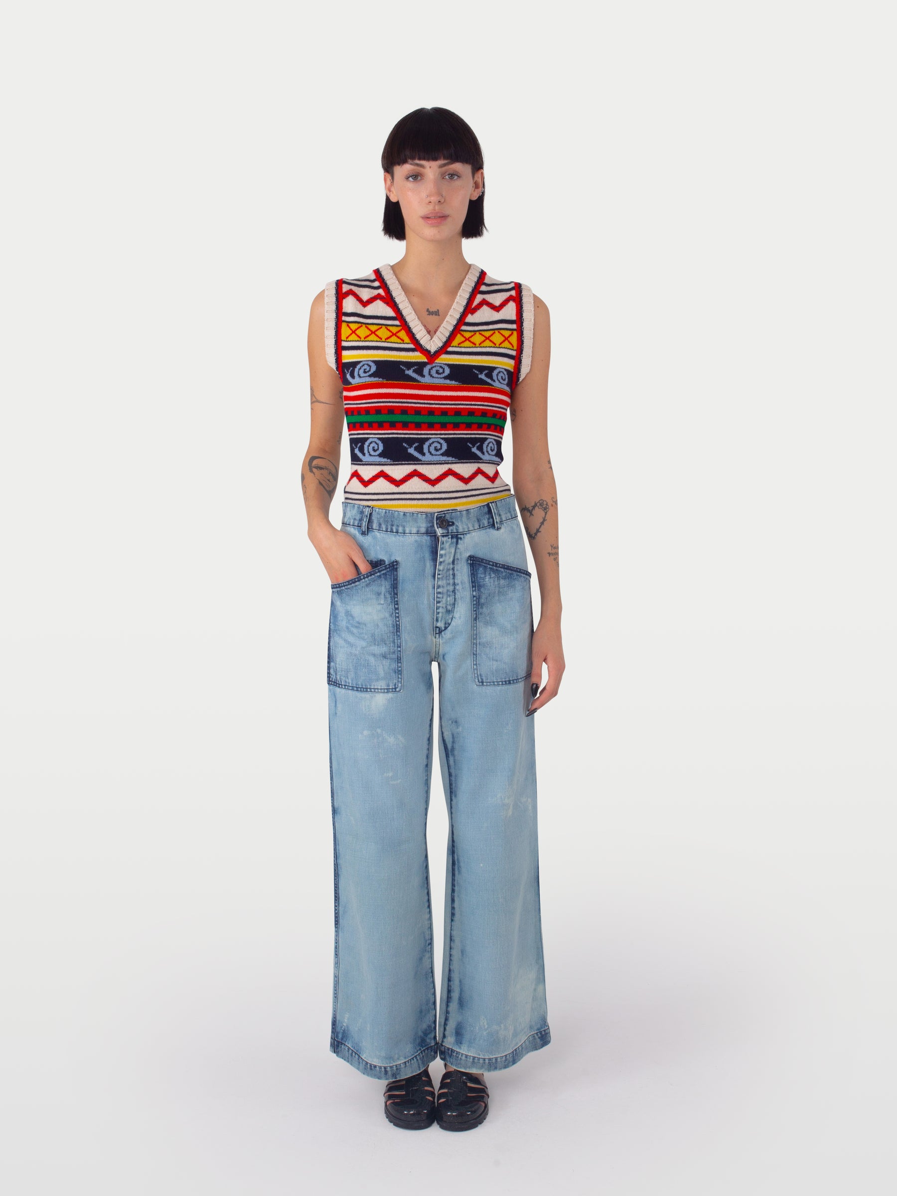 STARDUST V-neck Sweater Vest - Multico