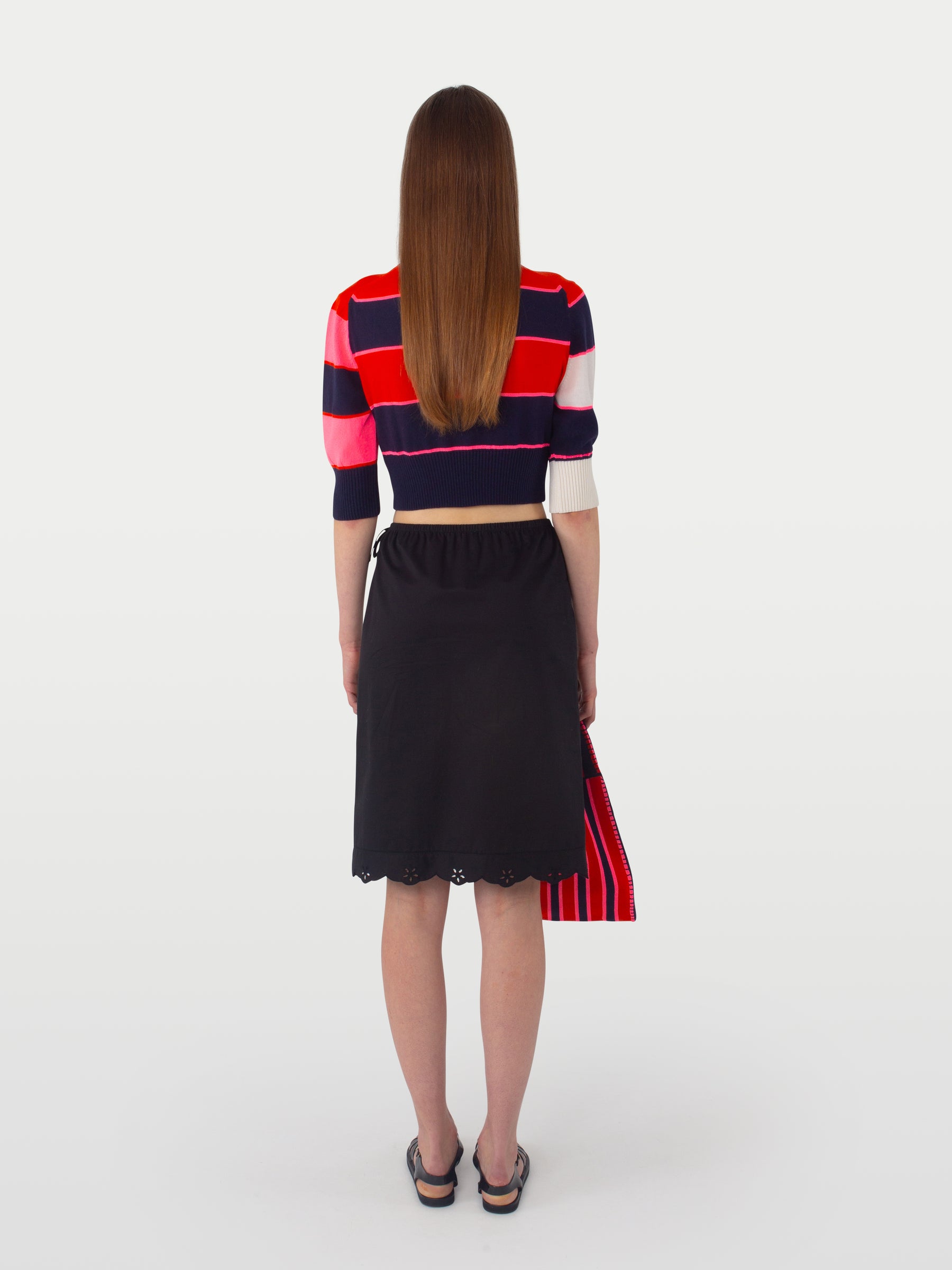 LUNA Striped Sweater - Red / Navy / Neon Pink / Red / Ecru