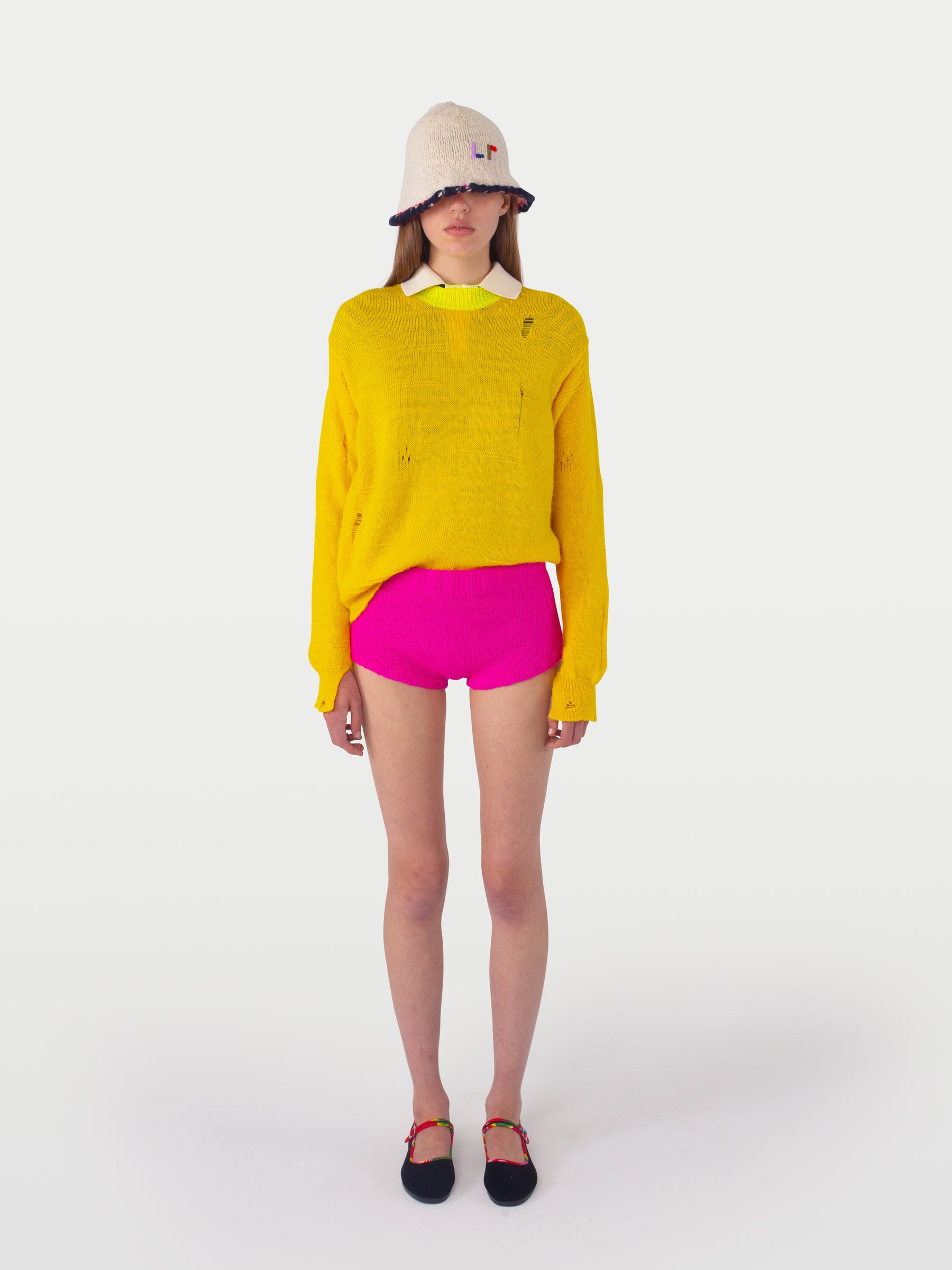 MILLIE Crew Neck Sweater - Yellow / Neon Yellow