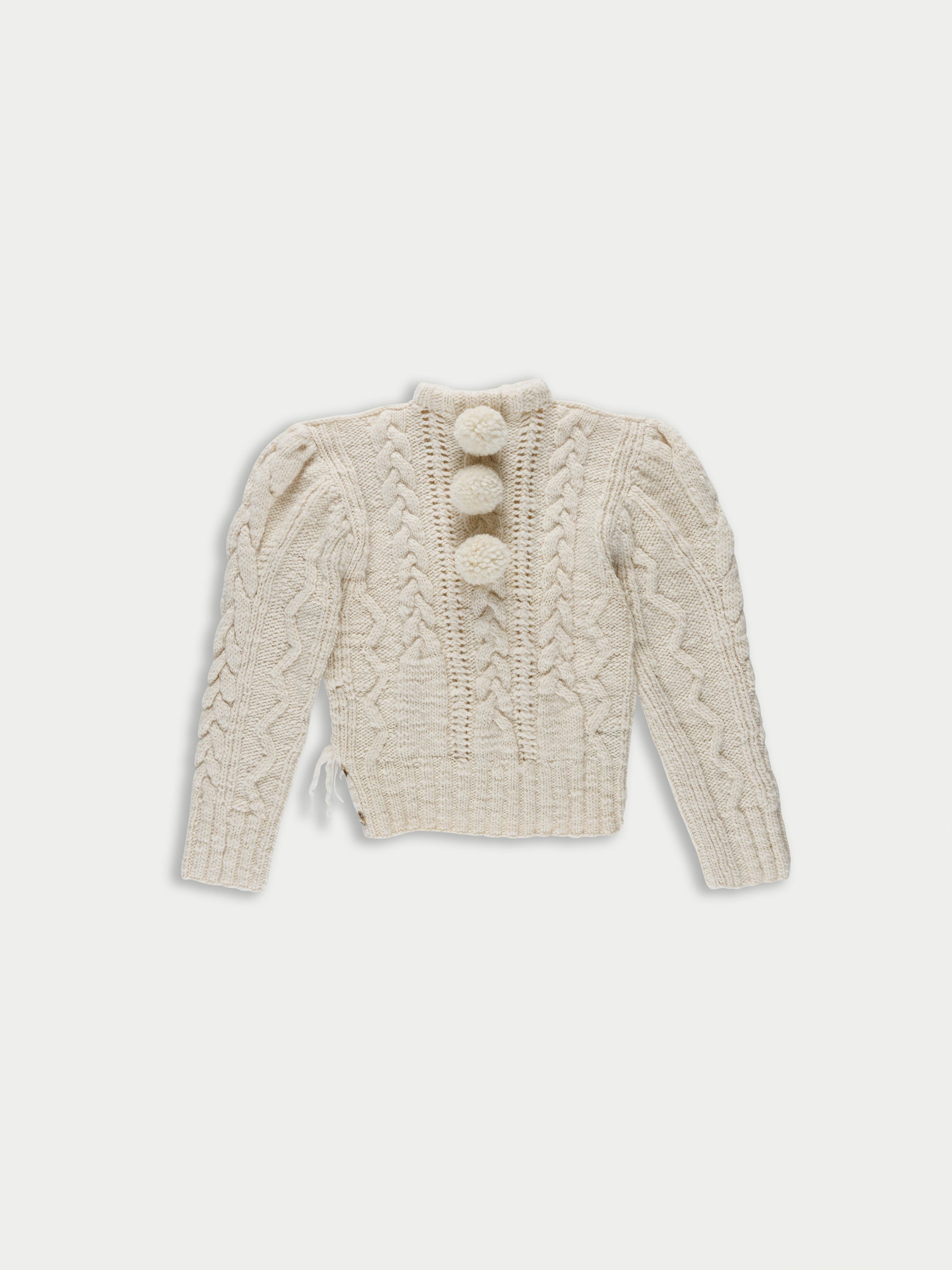 ARLETTY Handknitted ‘pompom’ Sweater - Ecru