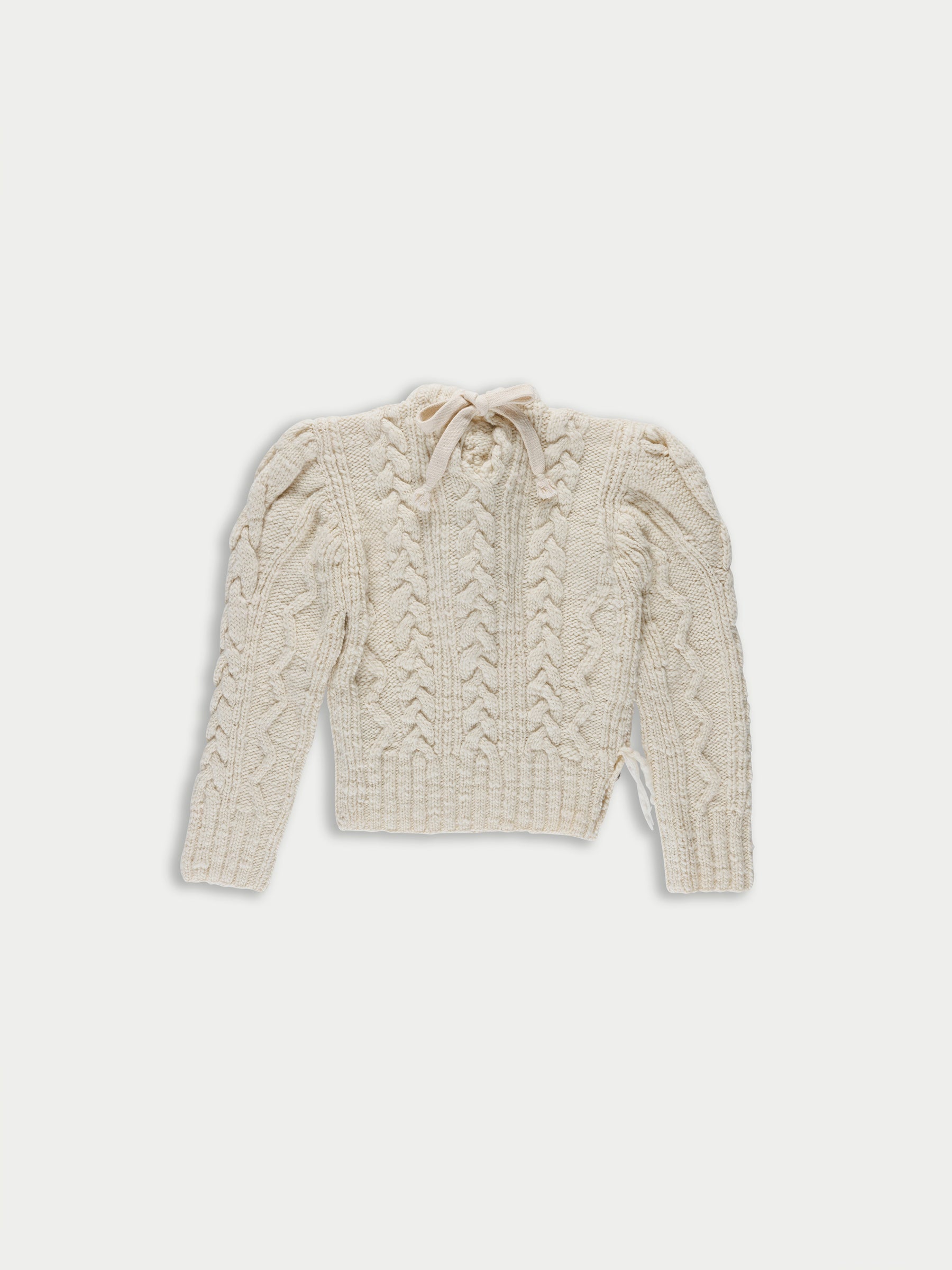 ARLETTY Handknitted ‘pompom’ Sweater - Ecru