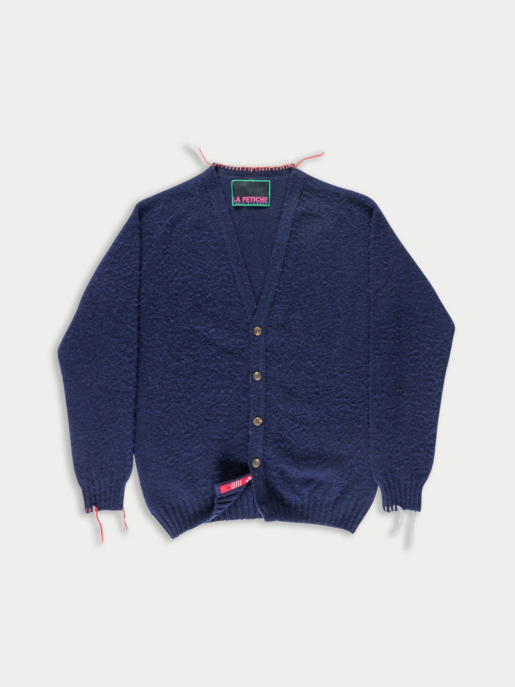 BEATON Brushed V-neck Cardigan - Navy
