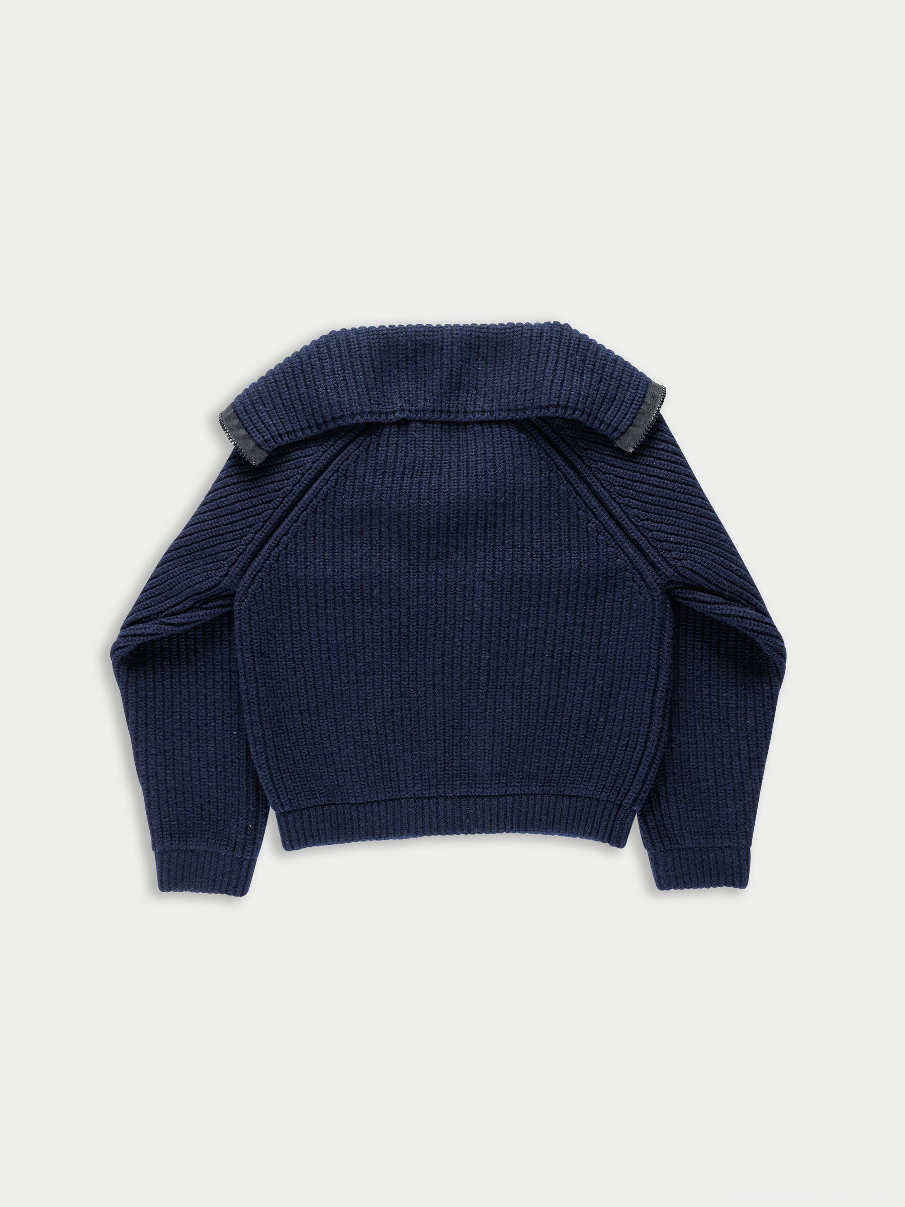 CAXI Chunky Rib Knitted Jacket - Navy