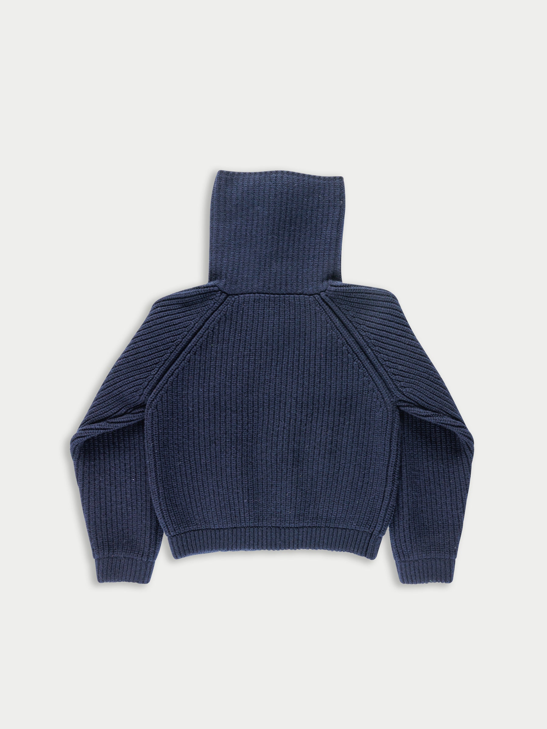 CAXI Chunky Rib Knitted Jacket - Navy