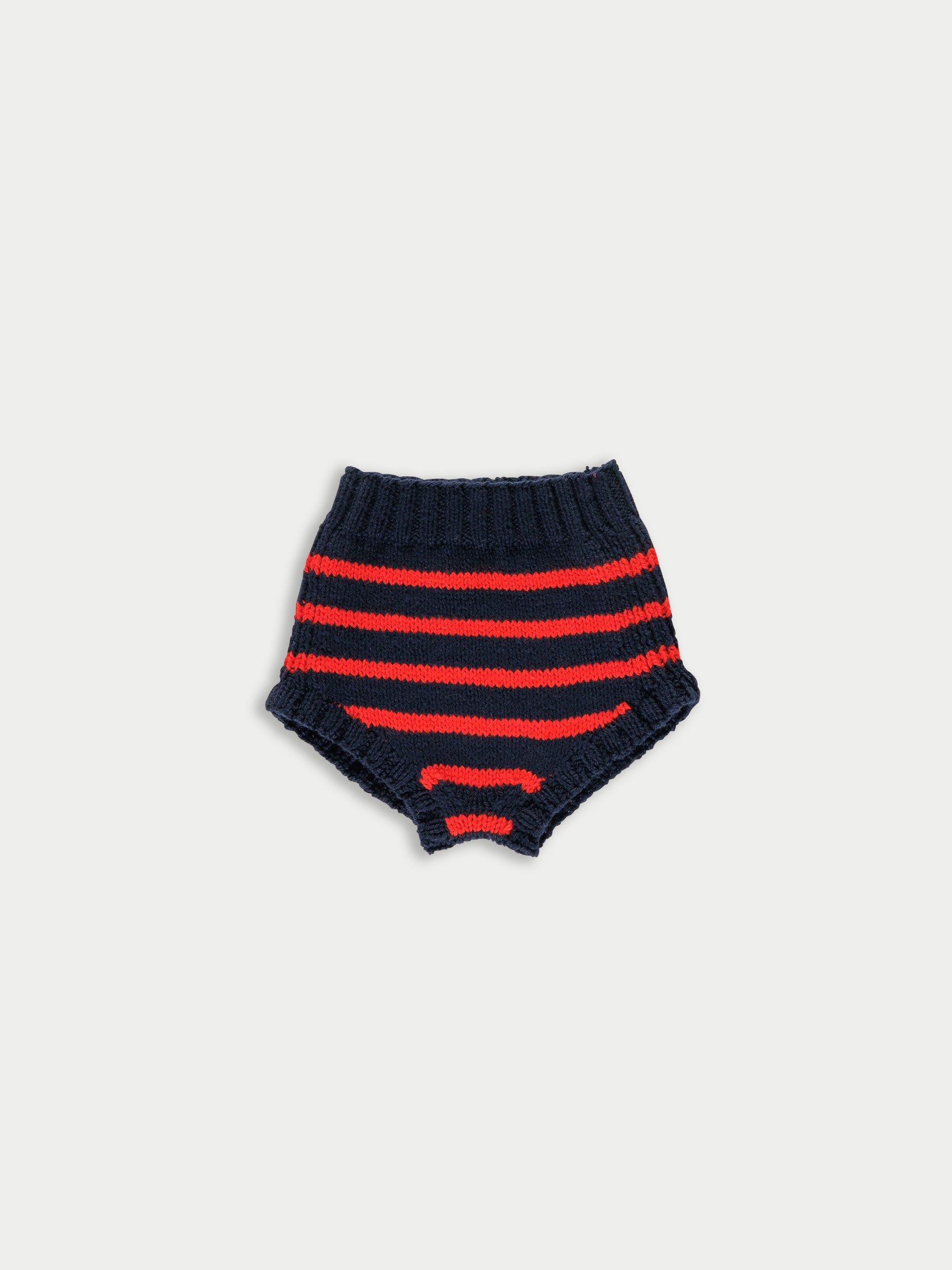 EDIE Handknitted Striped Pants - Navy / Red