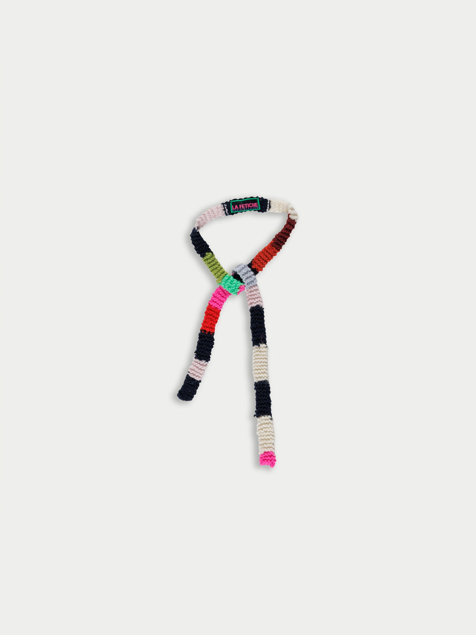 ETIENNE Handknitted Skinny Scarf - Multico