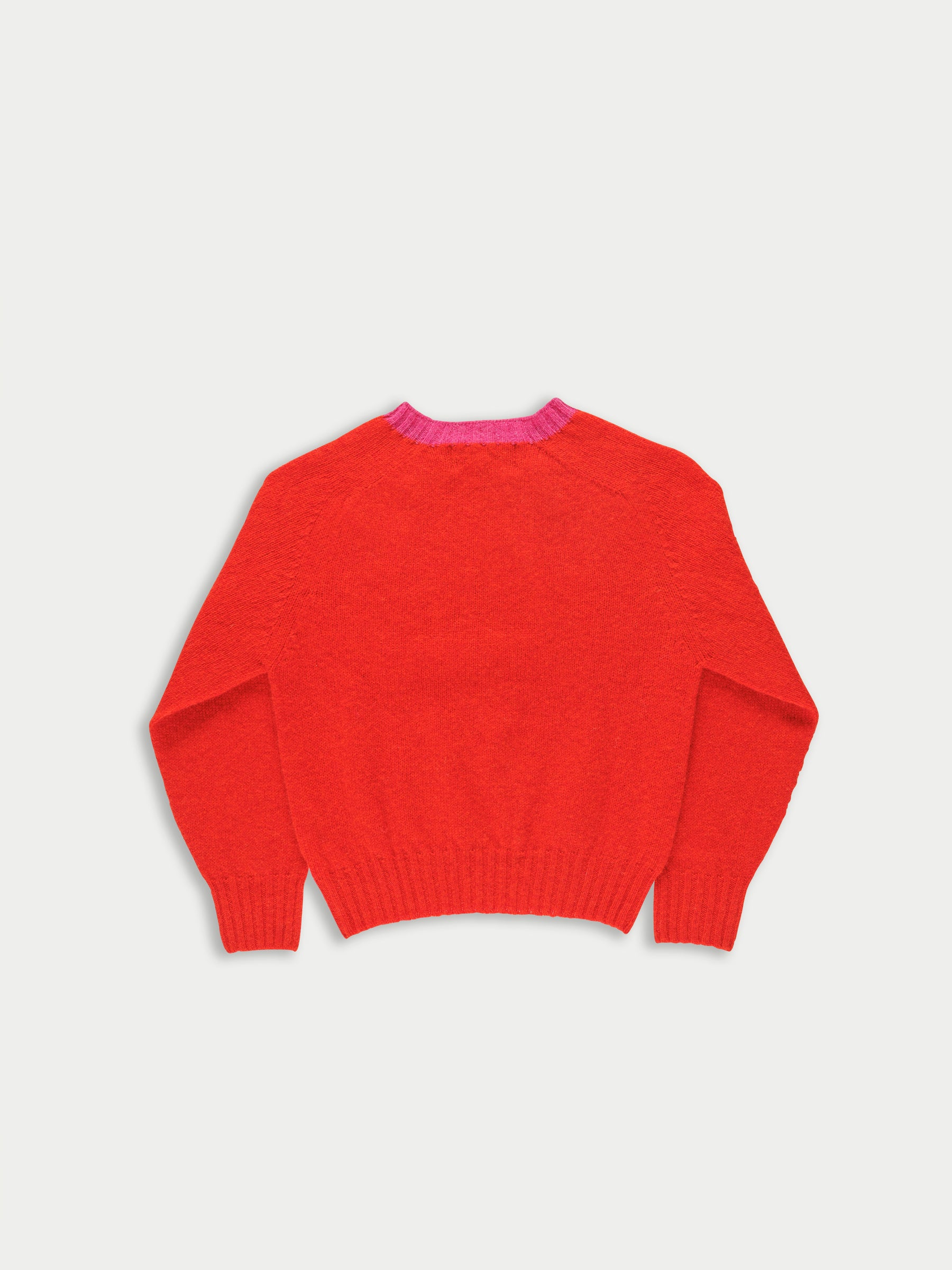 FIFI Crew Neck Shetland Sweater - Red