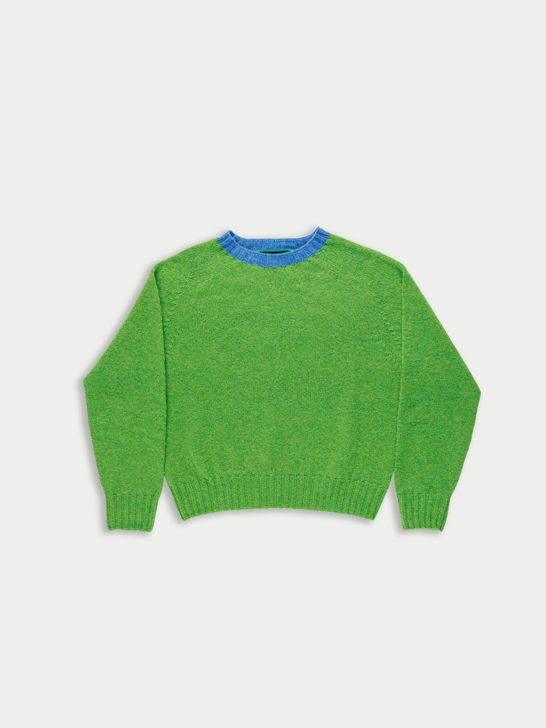 FIFI Crew Neck Shetland Sweater - Green