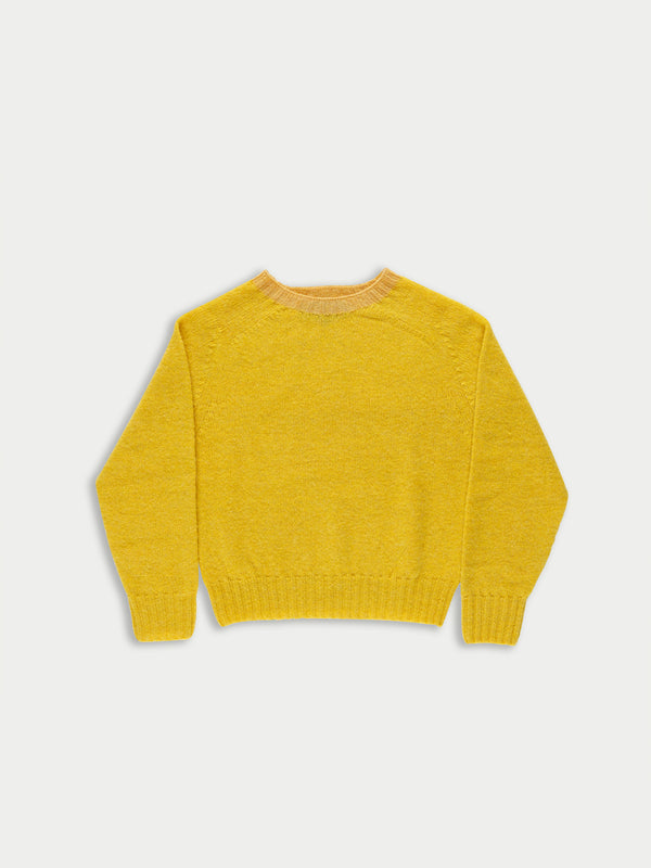 FIFI Crew Neck Shetland Sweater - Yellow