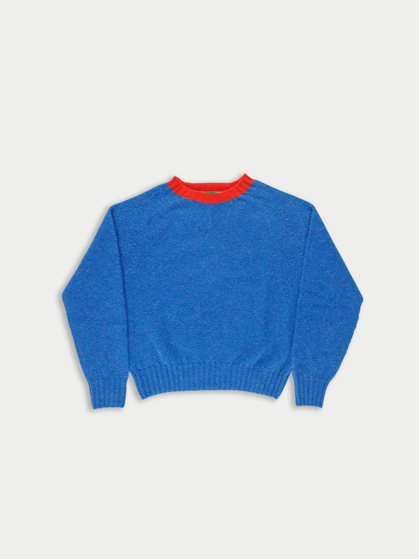 FIFI Crew Neck Shetland Sweater - Blue