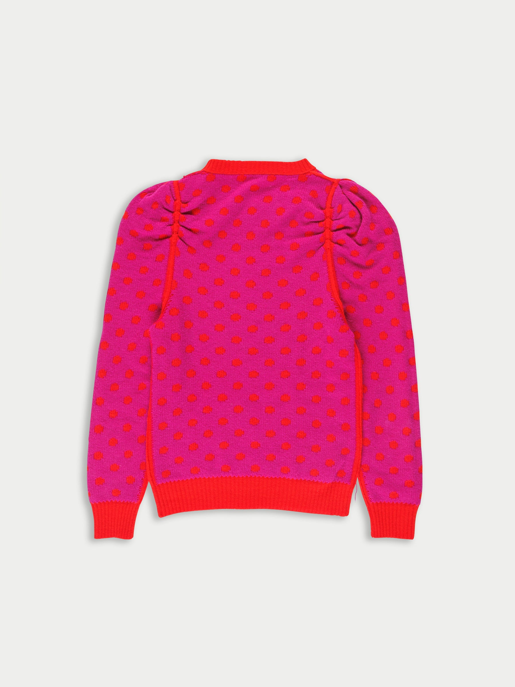HANA Reversible V-neck Sweater - Red/purple