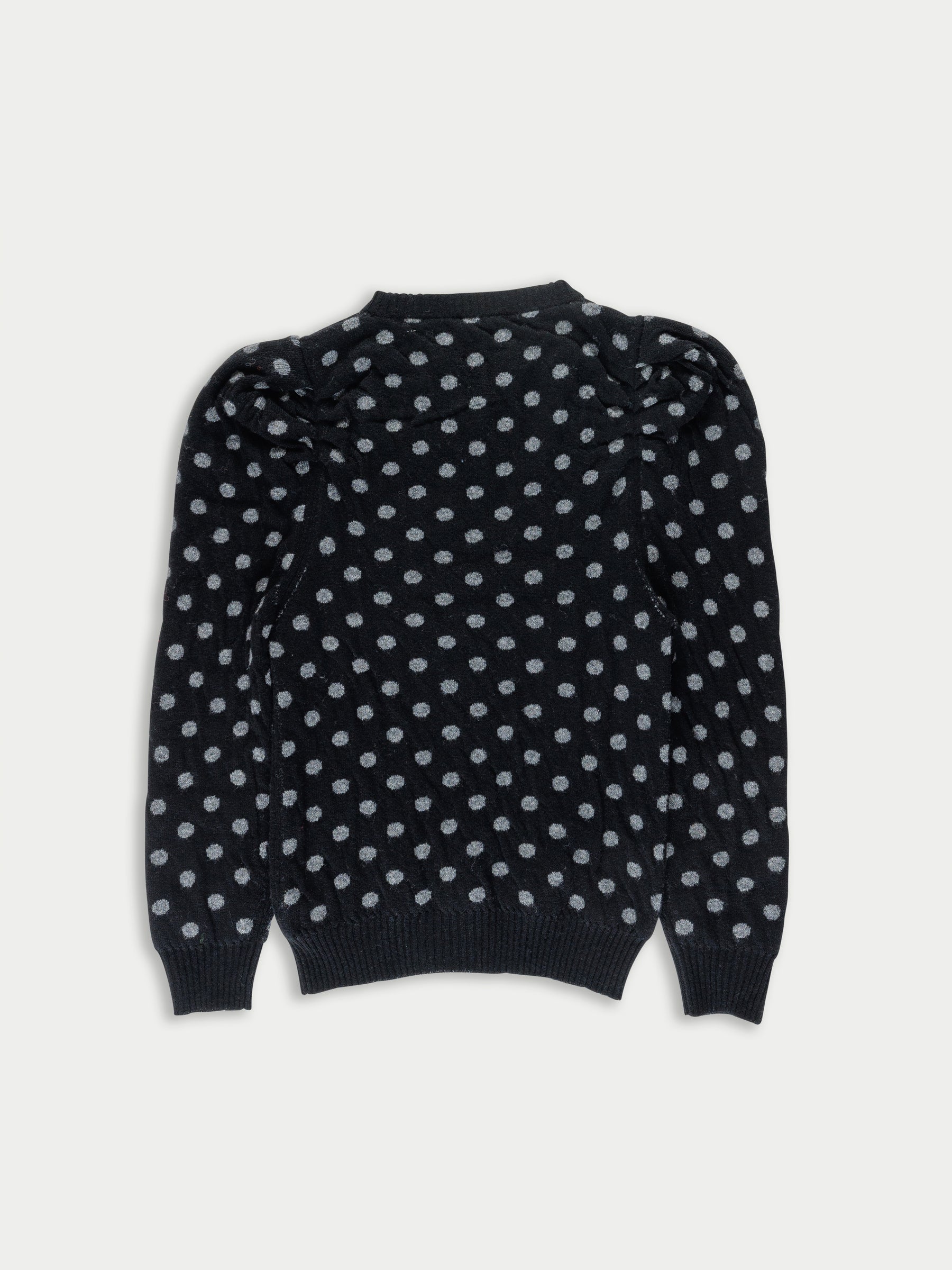 HANA Reversible V-neck Sweater - Black/grey