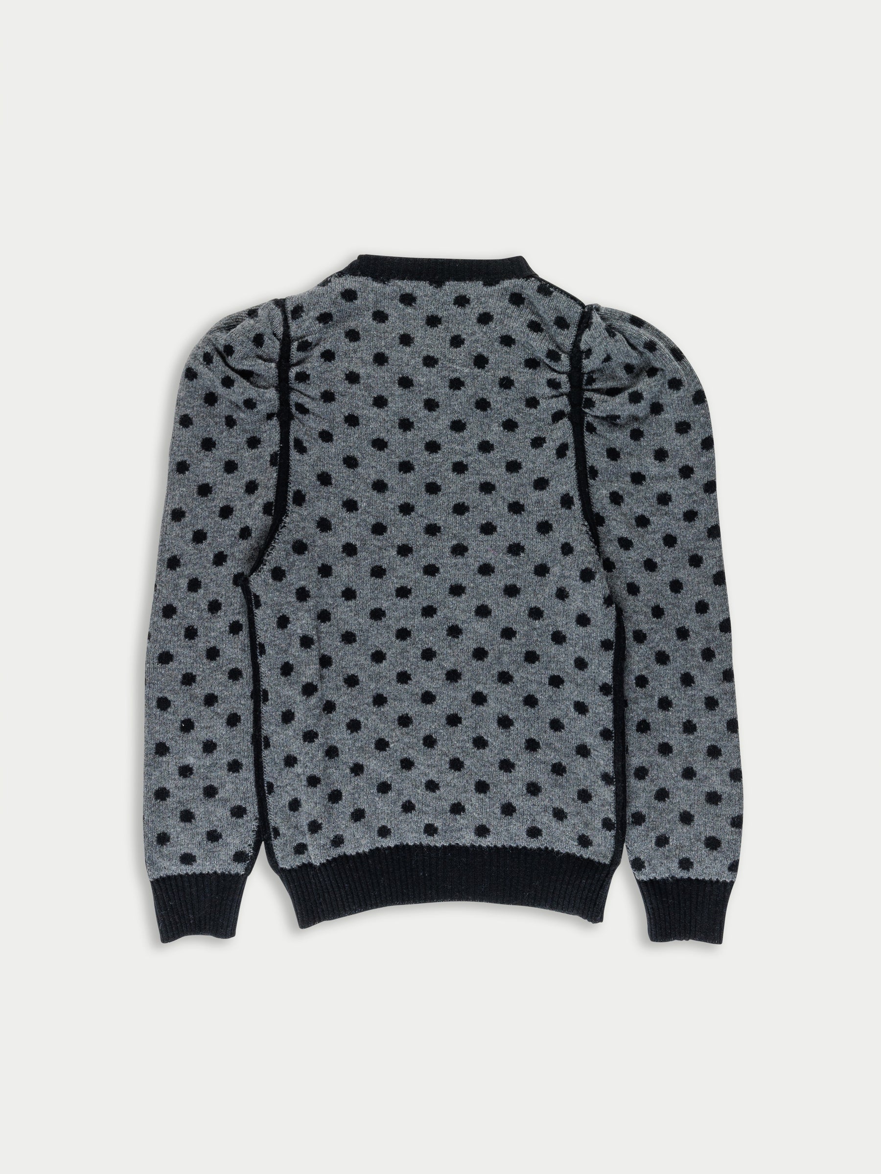 HANA Reversible V-neck Sweater - Black/grey