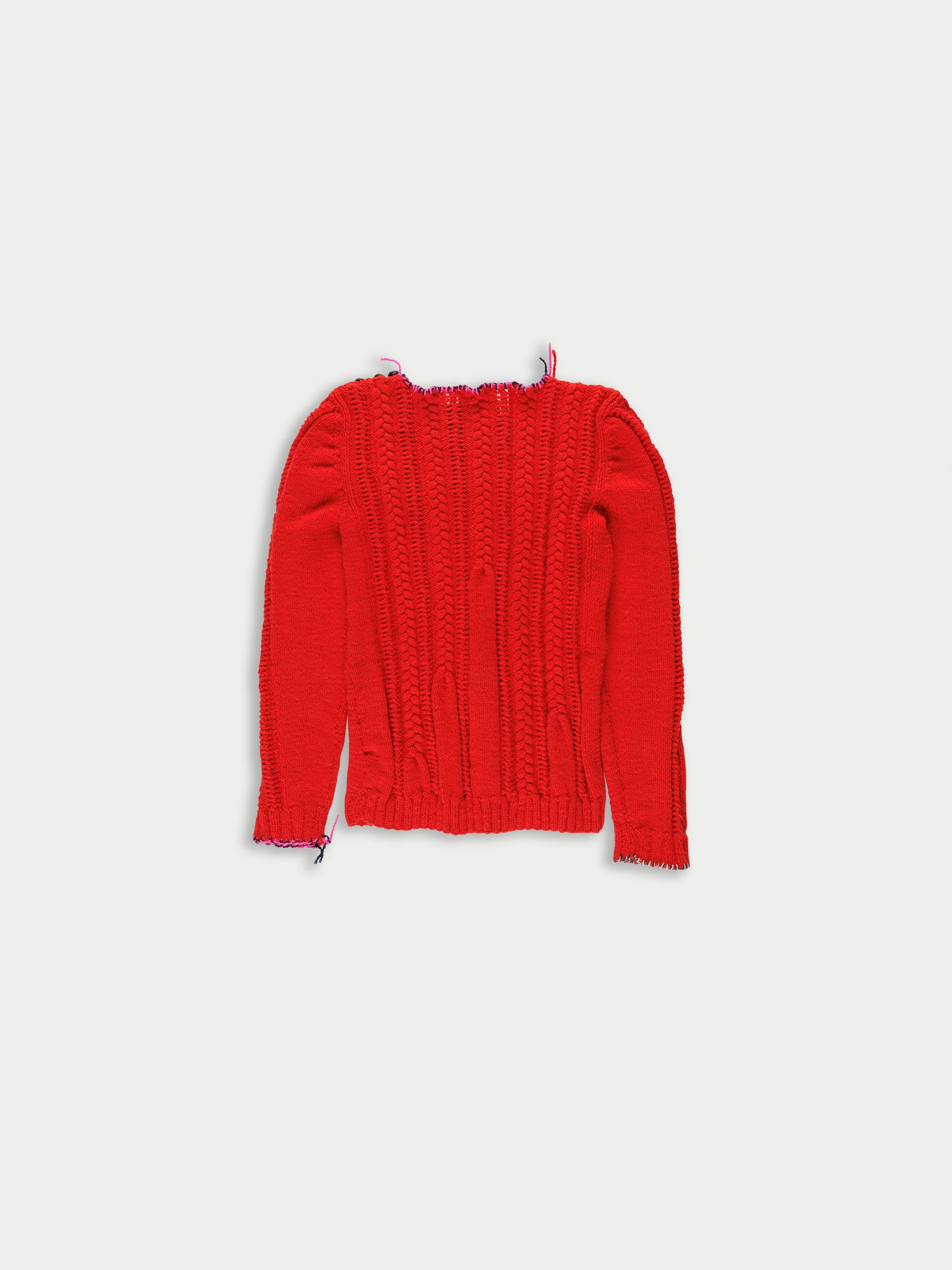 IVY Handknitted Cable Sweater - Red