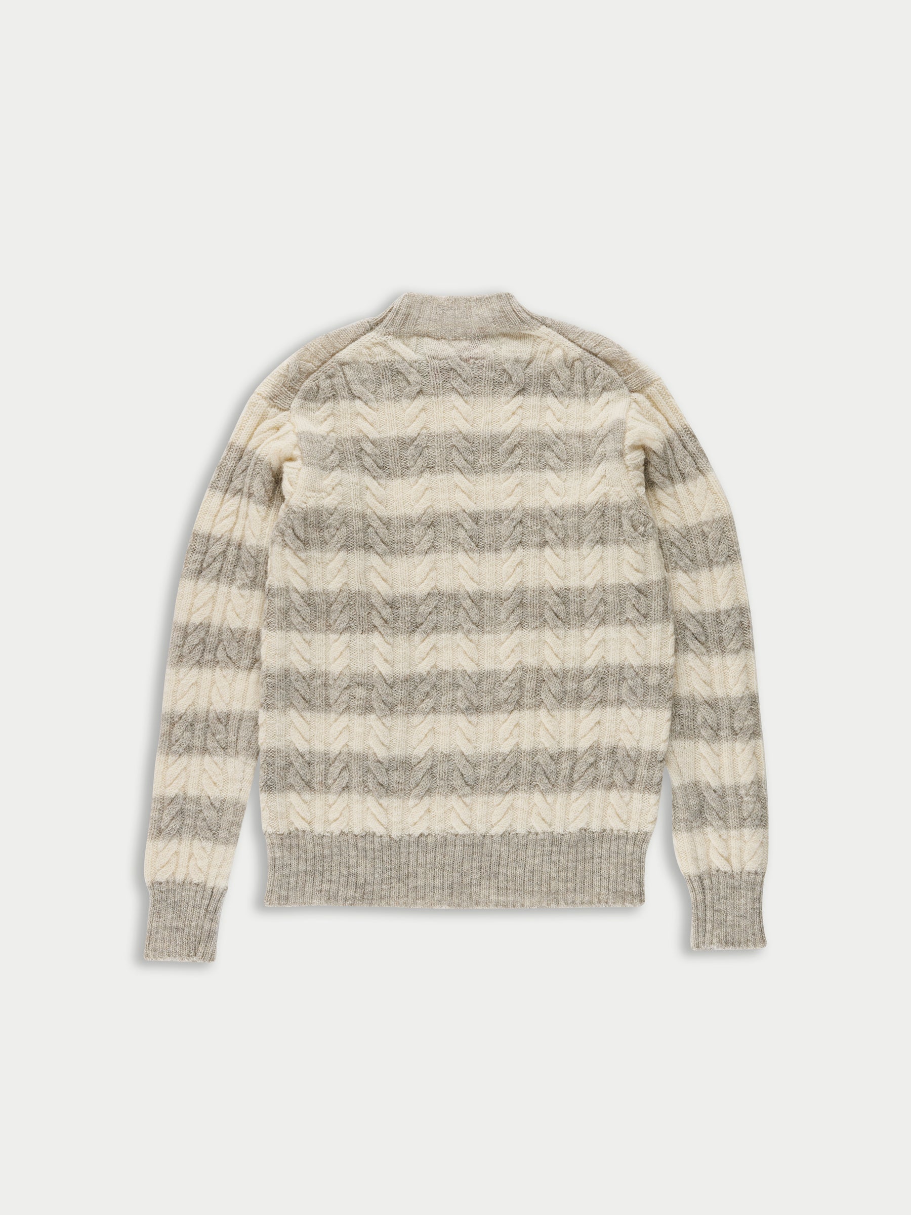 KURT Striped Cable Sweater - Oatmeal / Ecru