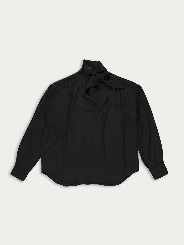 NUSCH Neck Tie Blouse - Black