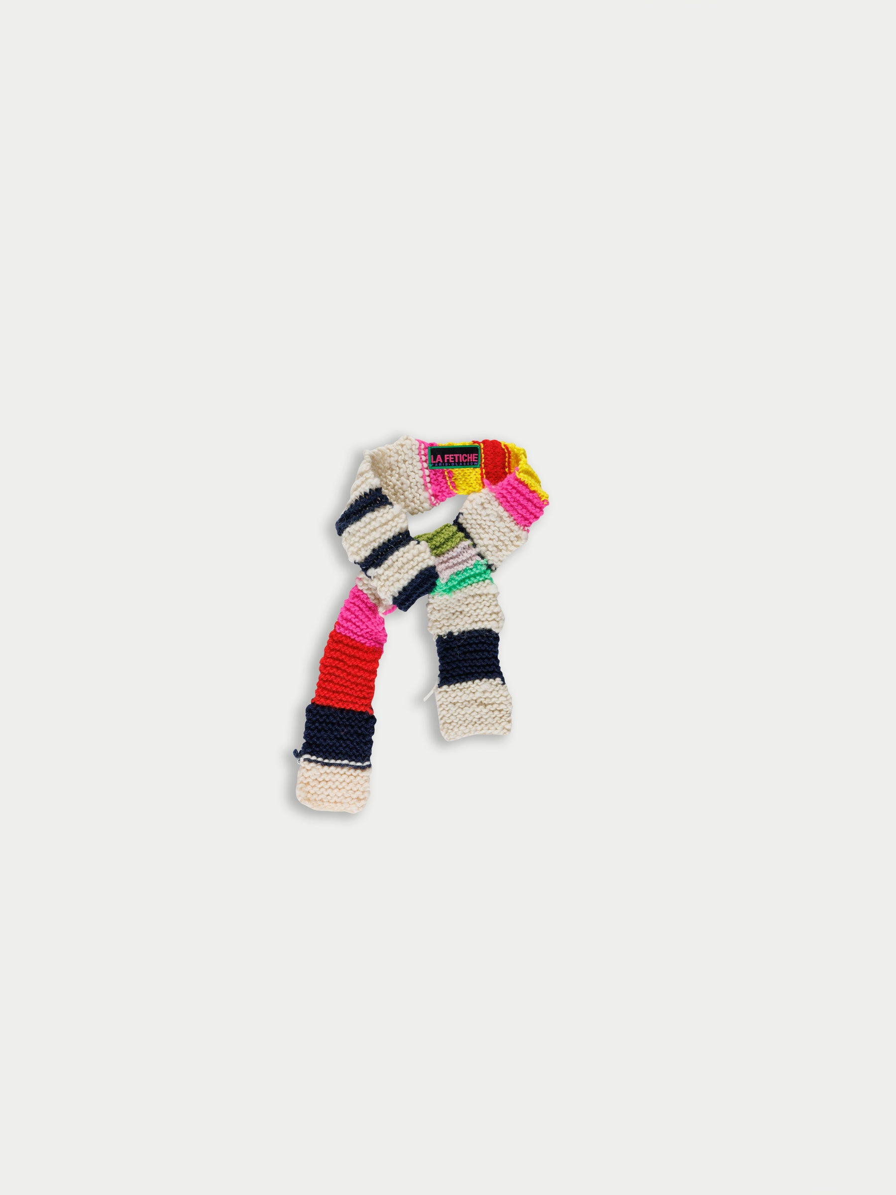 QUENTIN Handknitted Striped Scarf - Multico