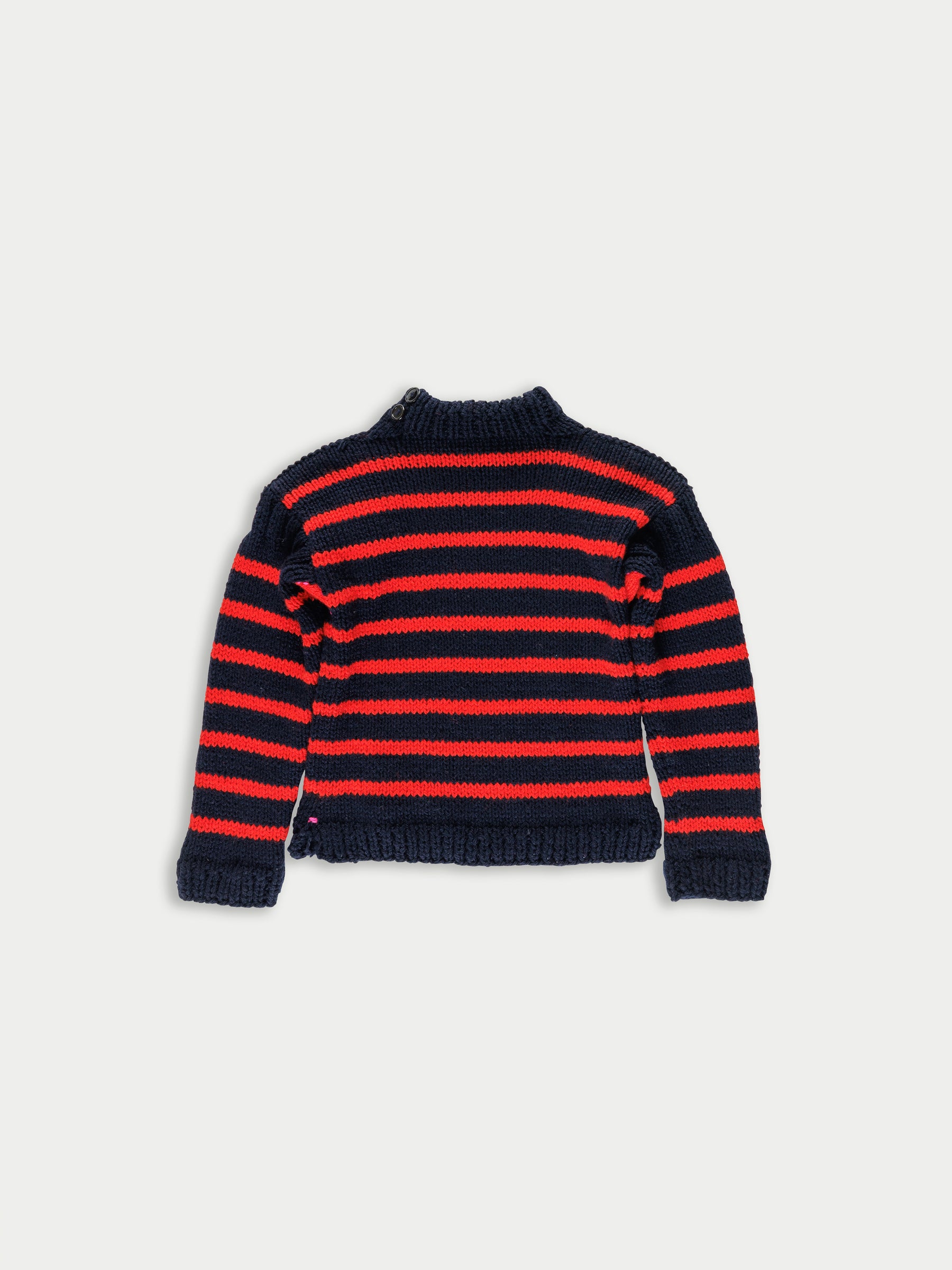 SASHA Handknitted Sailor Sweater - Navy / Red