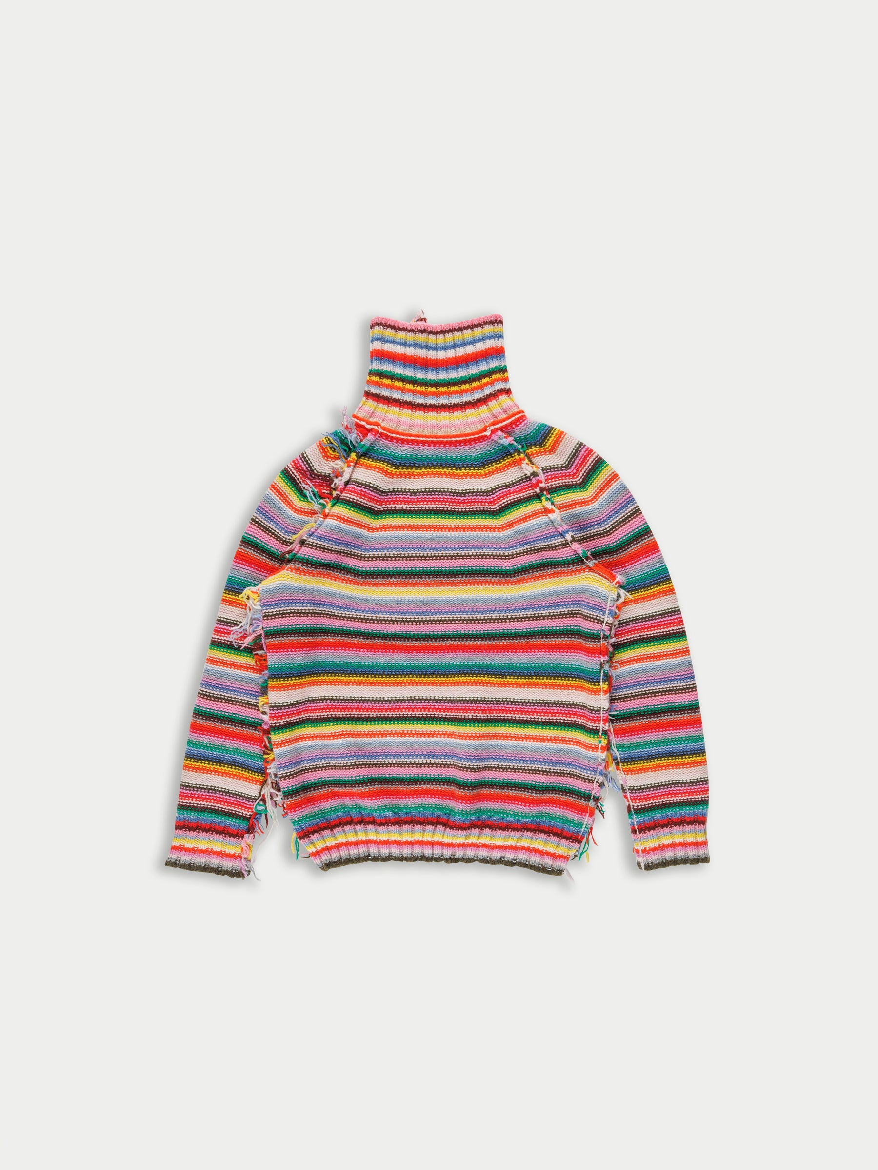 SOLANGE Striped Polo Neck Sweater - Multico