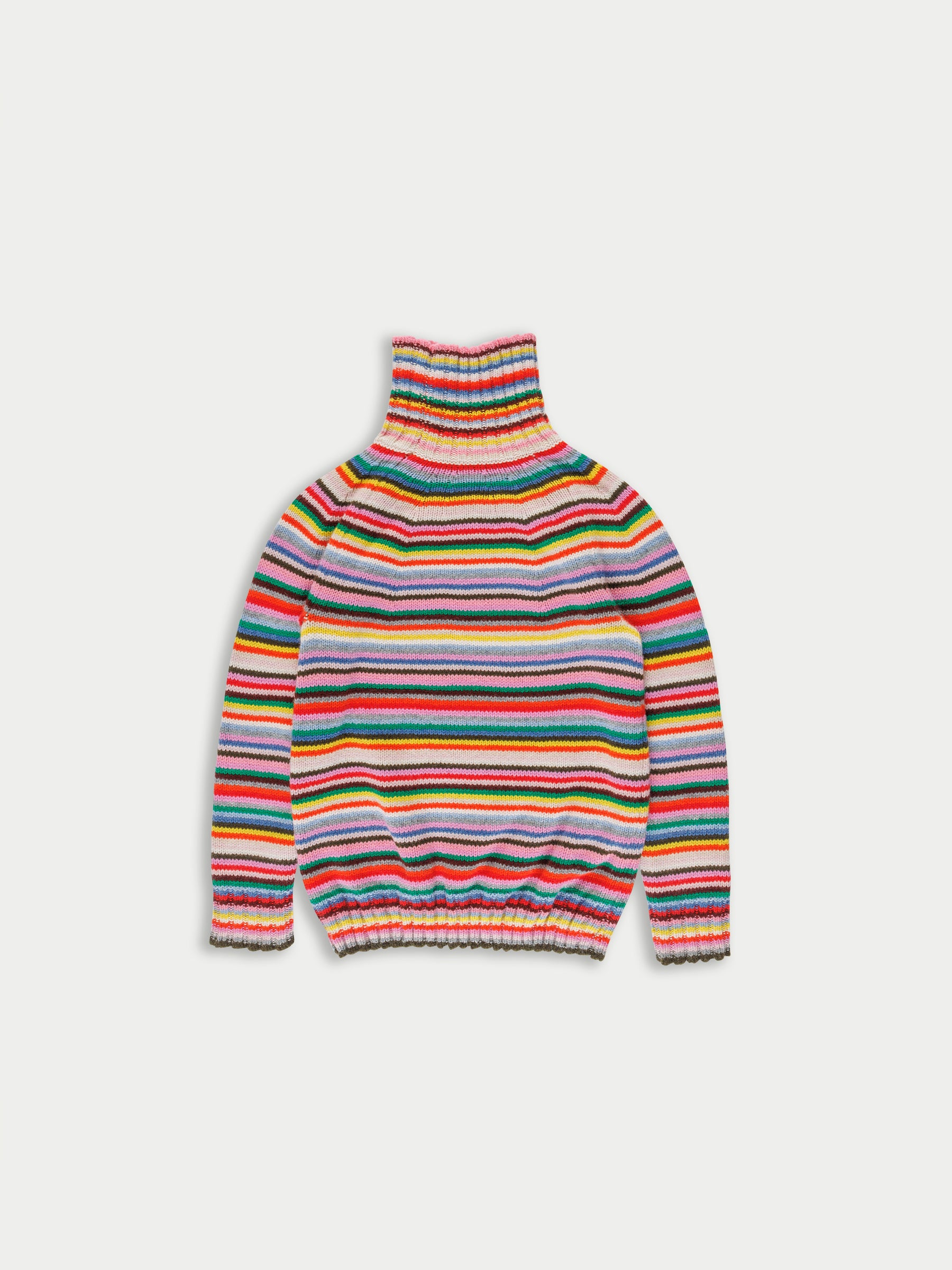 SOLANGE Striped Polo Neck Sweater - Multico