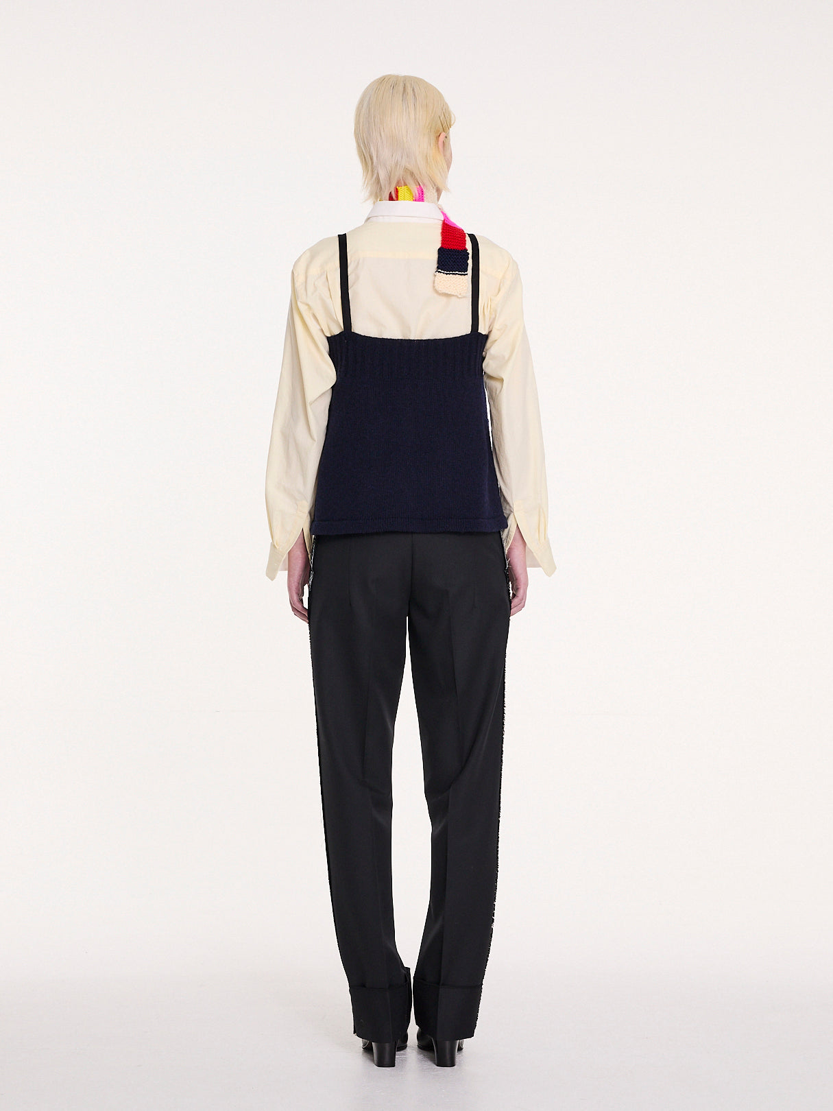 YUKI Knitted Camisole Top - Navy