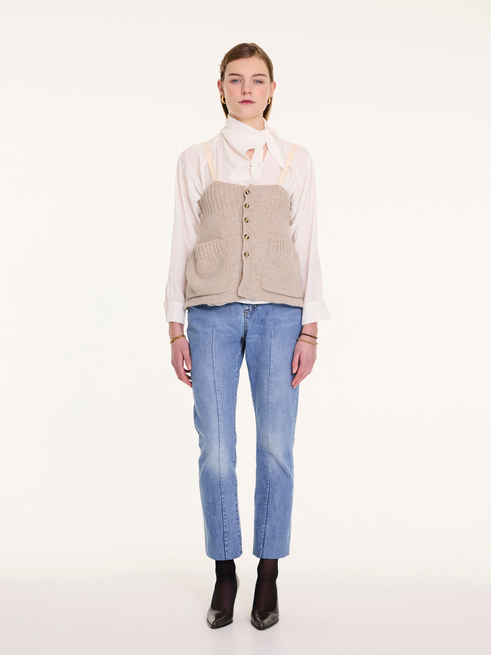 YUKI Knitted Camisole Top - Oatmeal