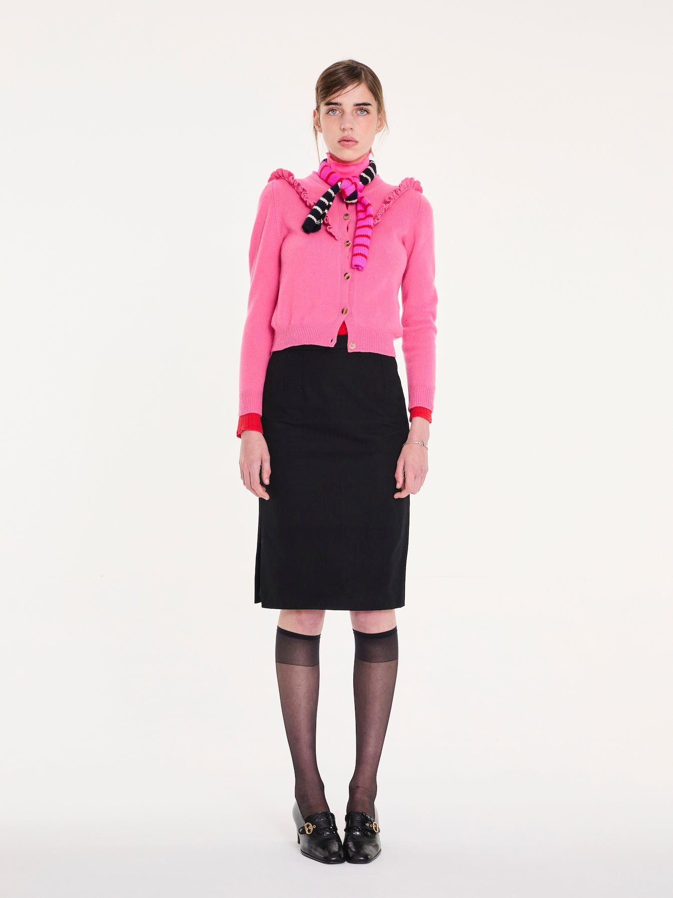 VALI Fine Weight Cardigan - Pink