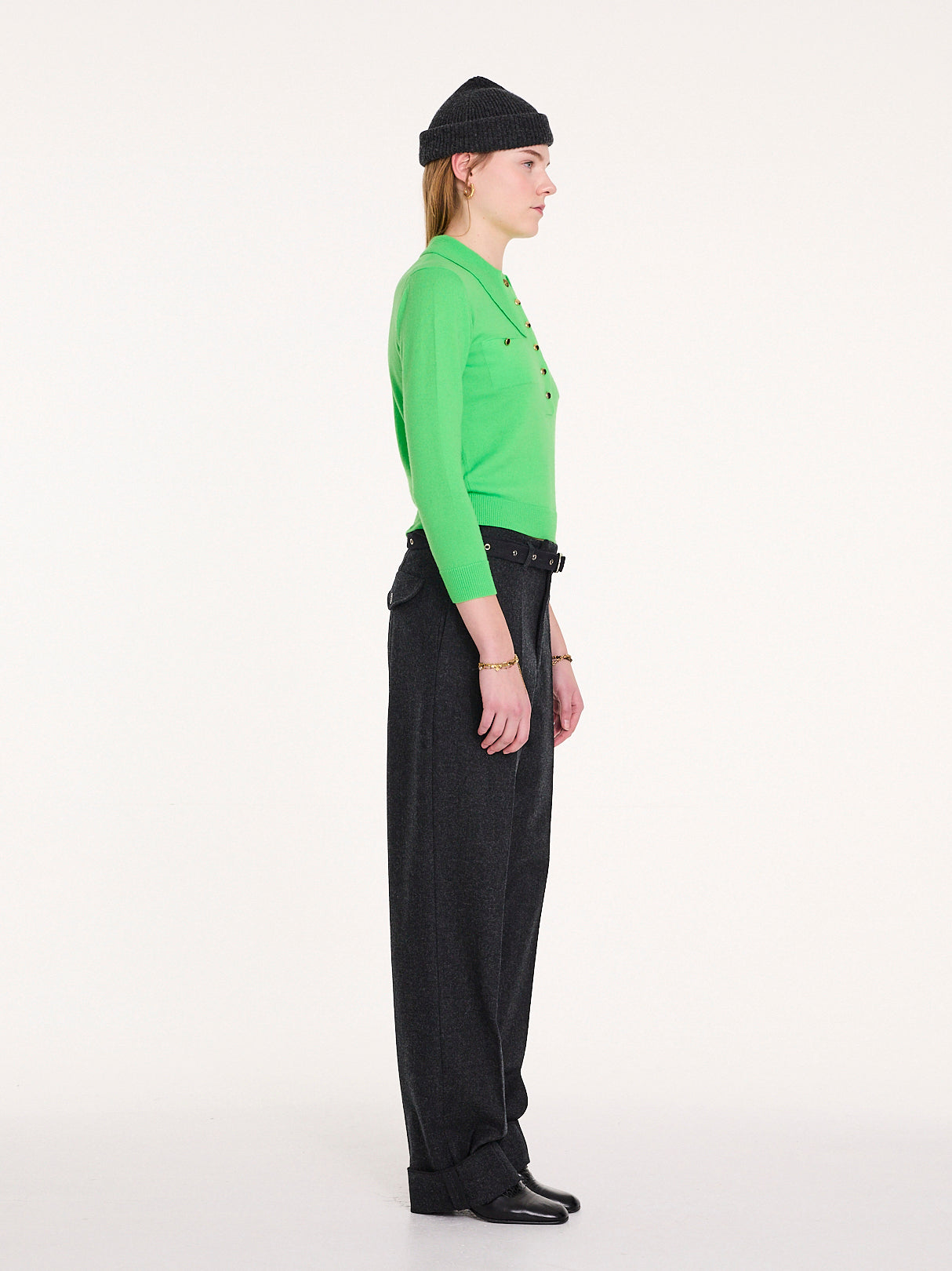 SAMMY Fine Weight Polo Top - Neon Green
