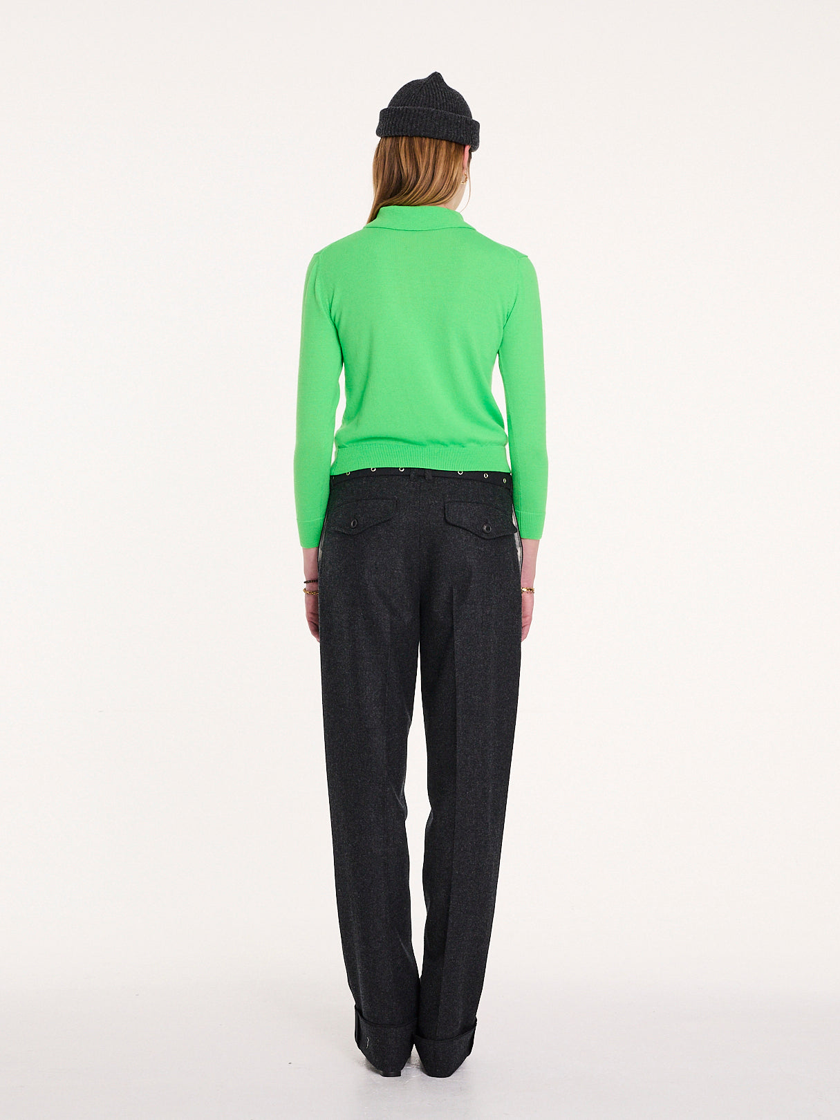 SAMMY Fine Weight Polo Top - Neon Green