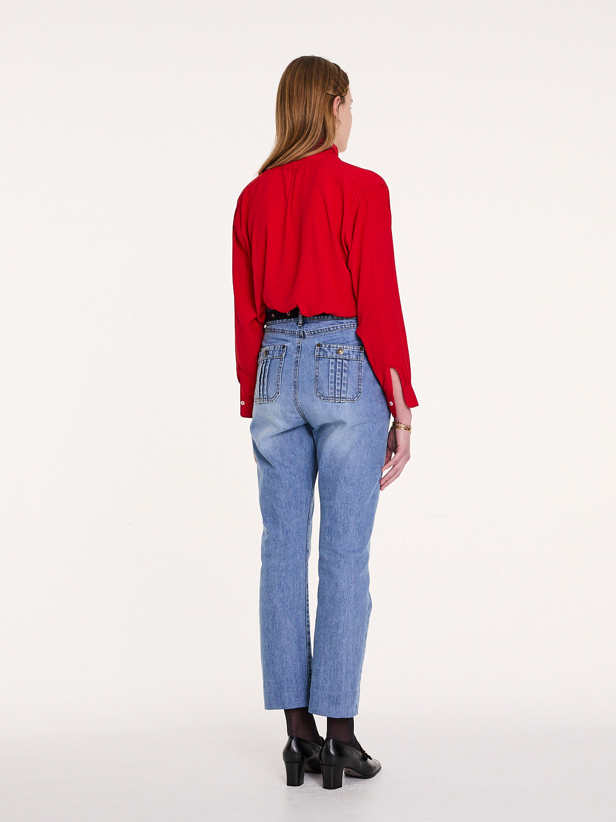 NUSCH Neck Tie Blouse - Red