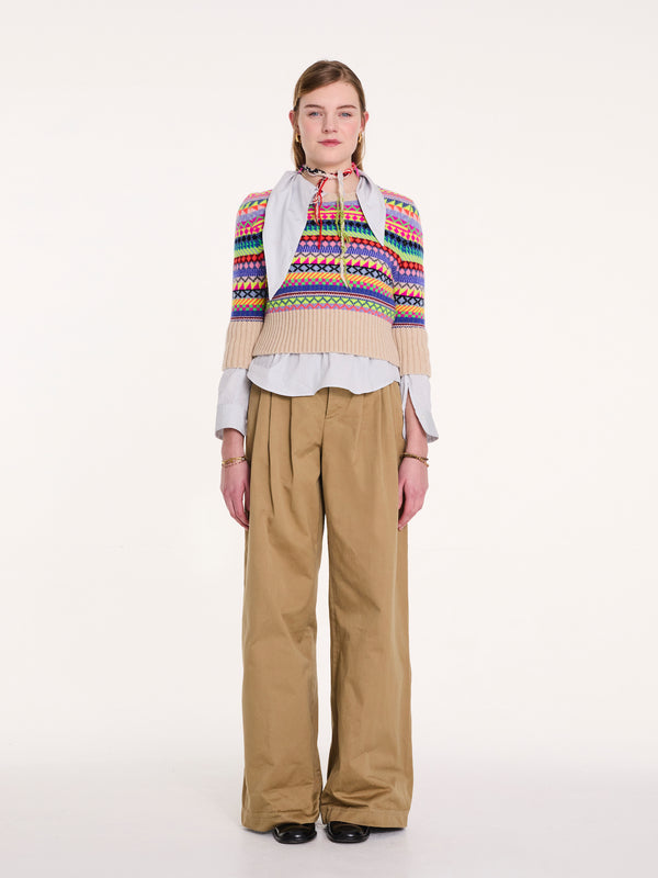 NUSCH Neck Tie Blouse - Blue Stripes