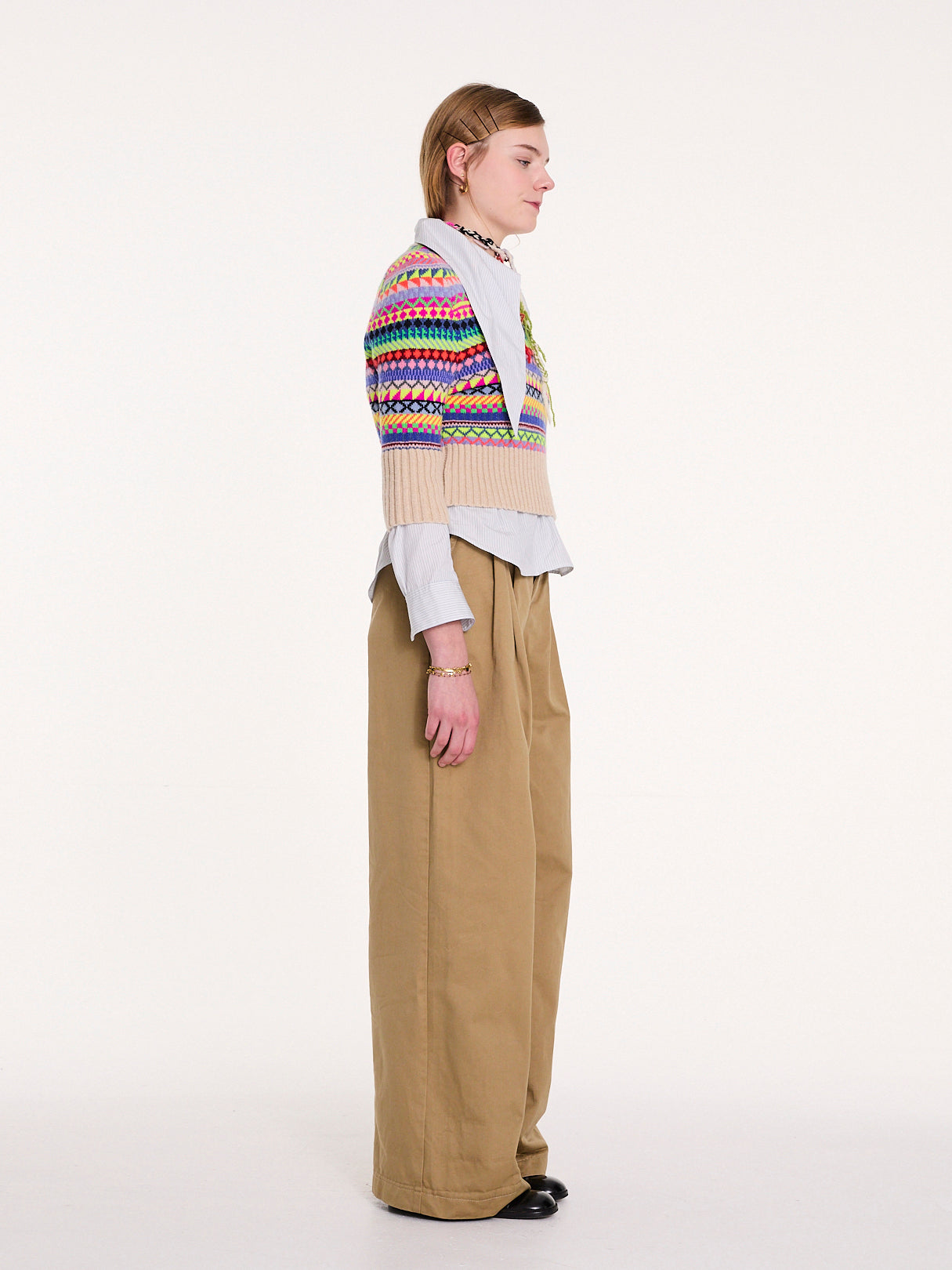 NUSCH Neck Tie Blouse - Blue Stripes