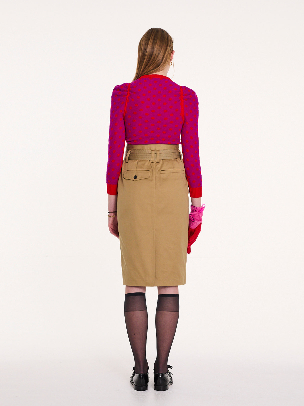 HANA Reversible V-neck Sweater - Red/purple