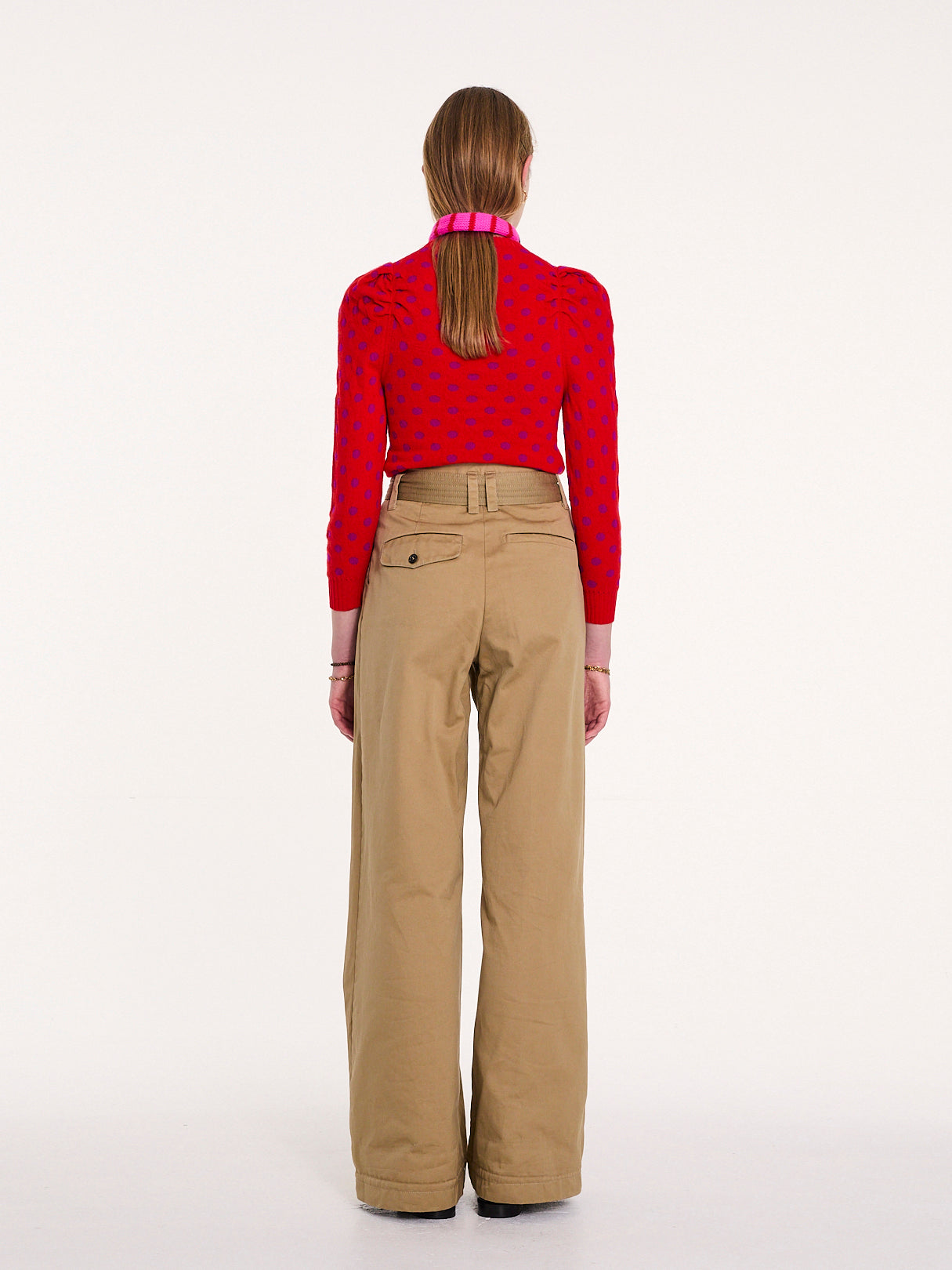 HANA Reversible V-neck Sweater - Red/purple