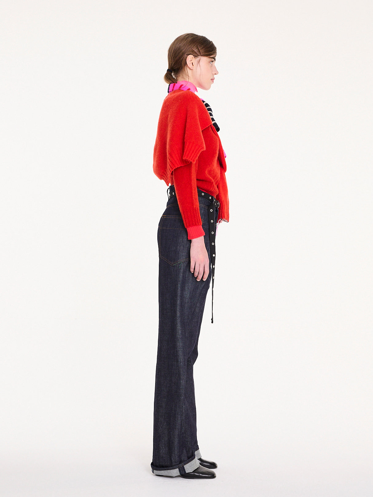 FIFI Crew Neck Shetland Sweater - Red