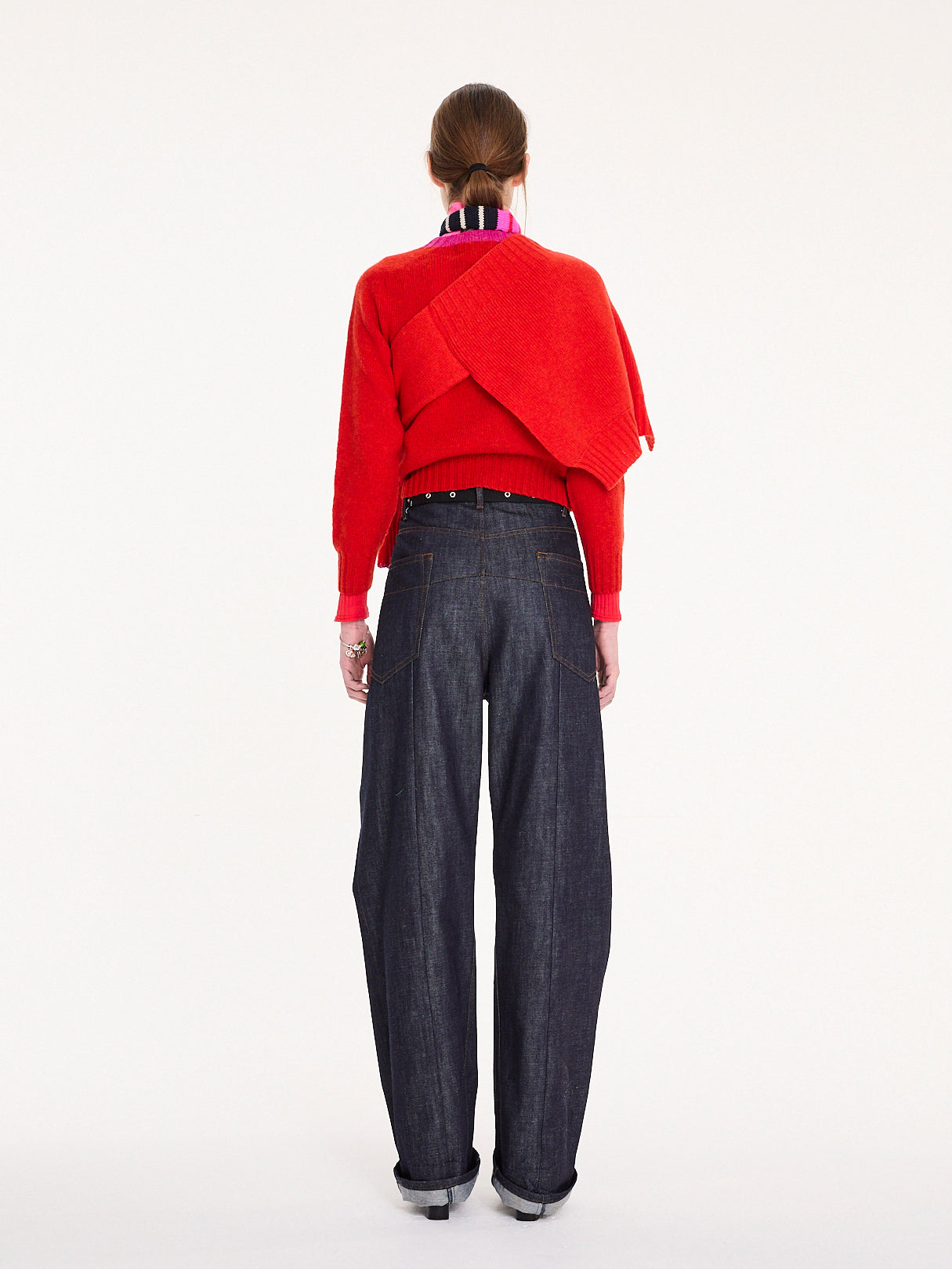 FIFI Crew Neck Shetland Sweater - Red
