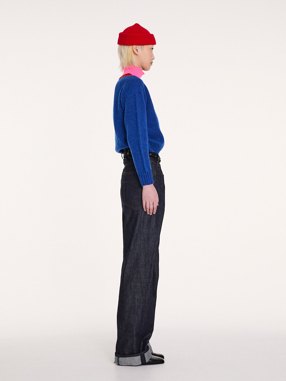 FIFI Crew Neck Shetland Sweater - Blue