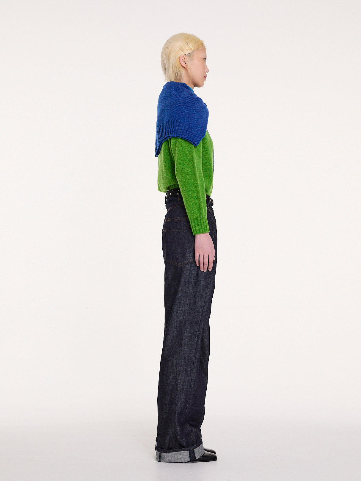 FIFI Crew Neck Shetland Sweater - Green
