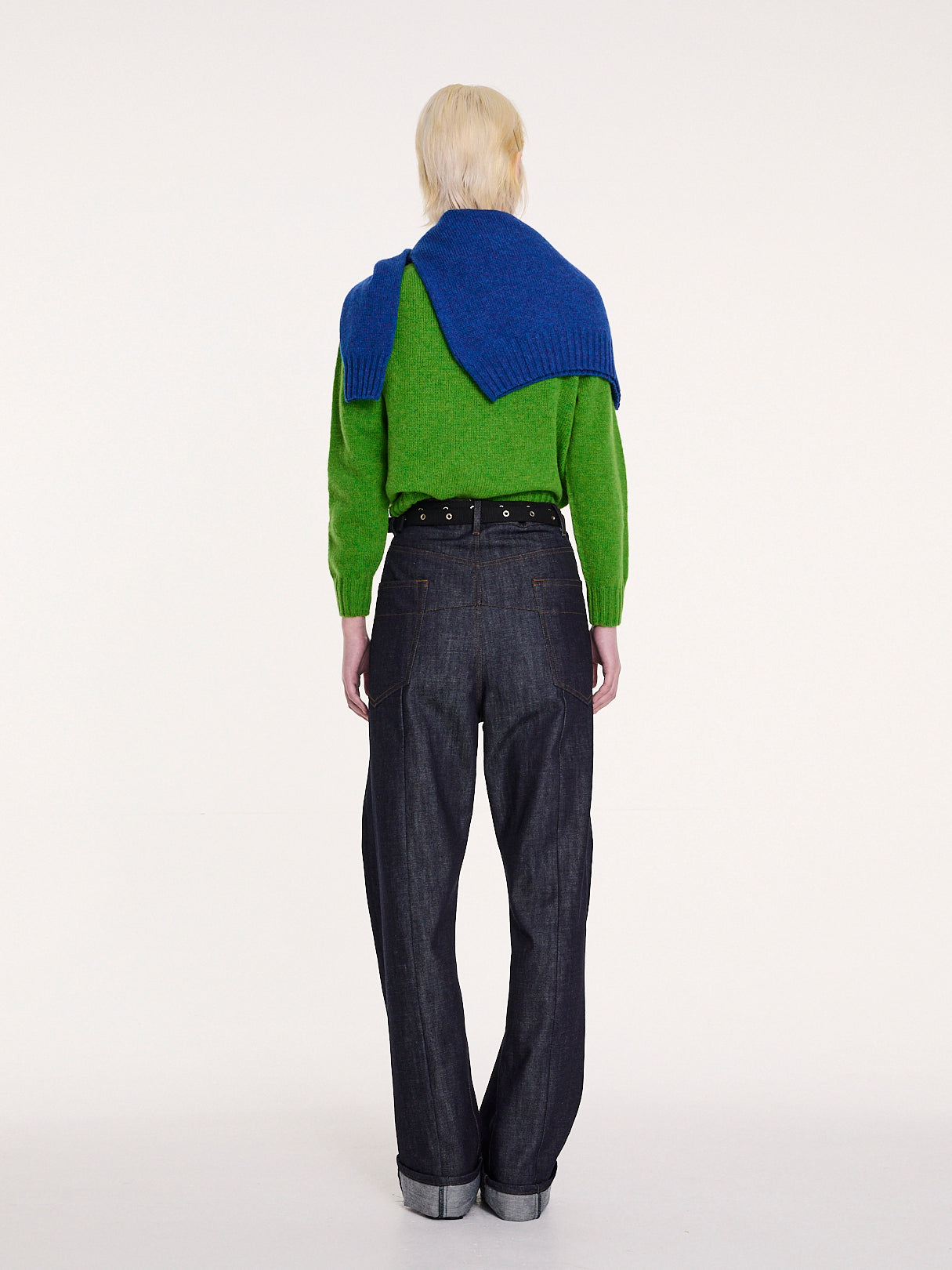 FIFI Crew Neck Shetland Sweater - Green