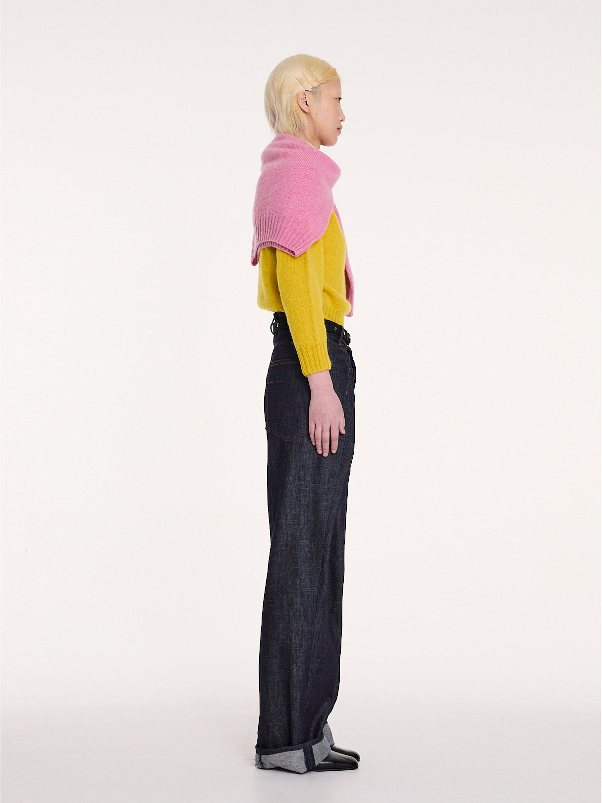FIFI Crew Neck Shetland Sweater - Yellow