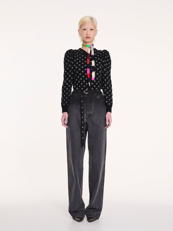 ETIENNE Handknitted Skinny Scarf - Multico