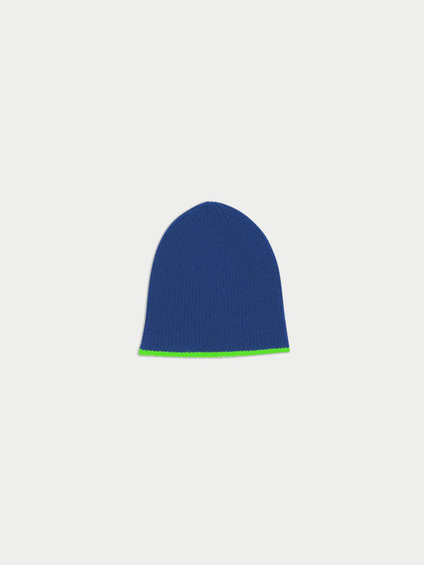 MIKEY Ribbed Beanie  - Blue