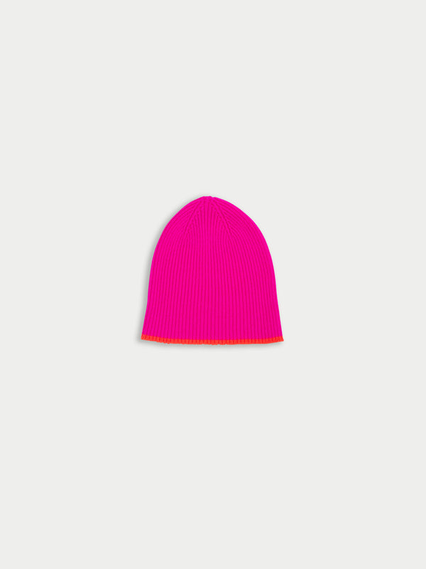 MIKEY Ribbed Beanie  - Neon Pink