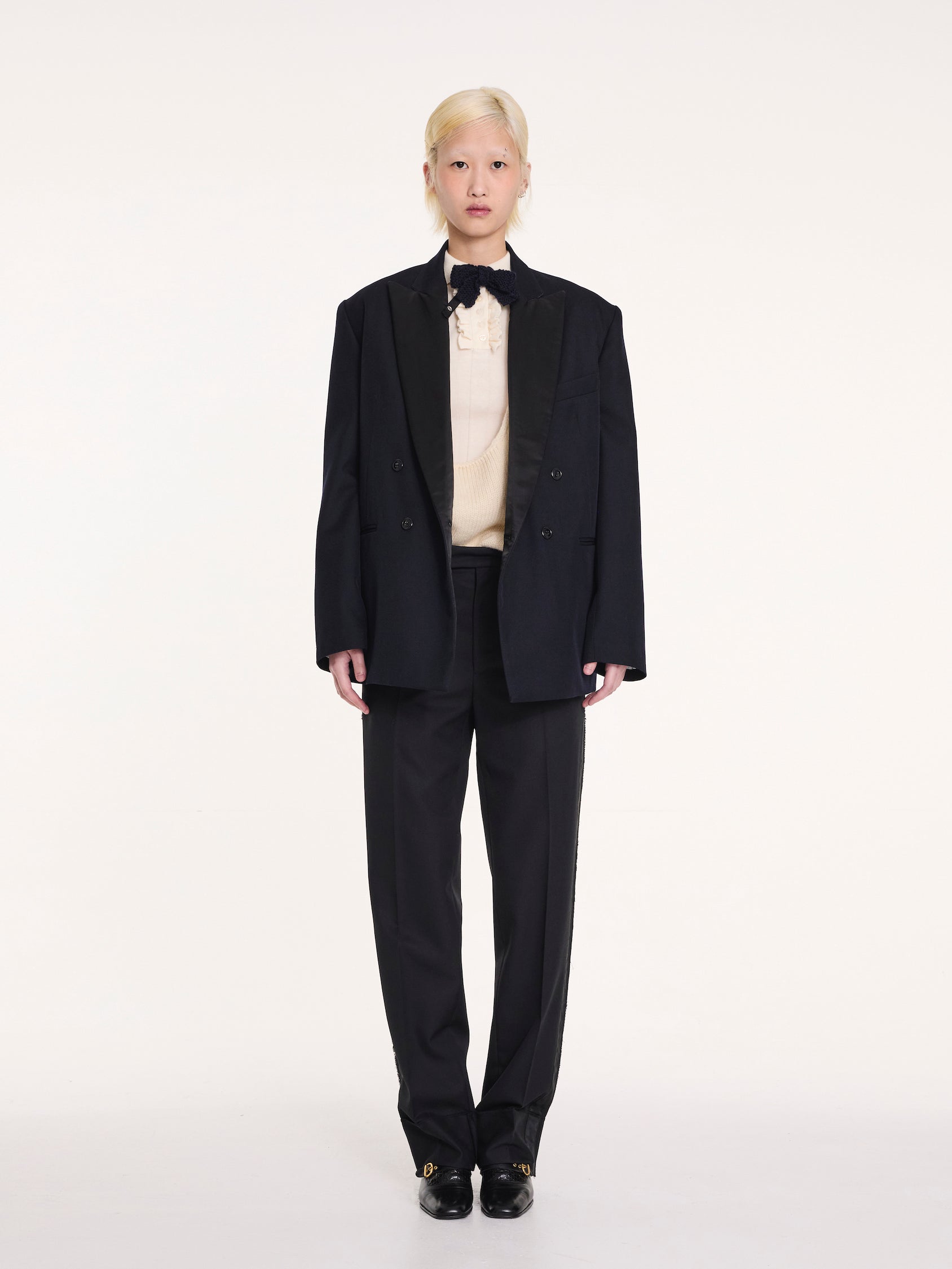 MAXIME Oversized Smoking Jacket  - Navy / Black